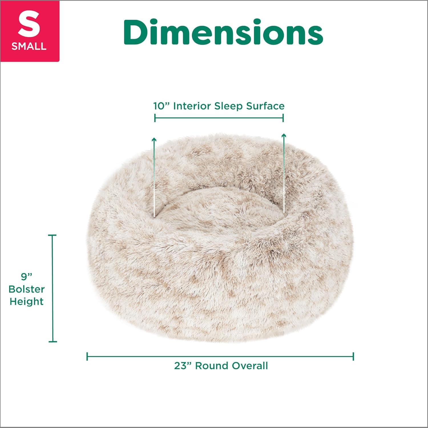 imageFurHaven 45quot Calming Donut Dog Bed for Large Dogs Round Plush Donut Design with Soft Filling for Snuggling Comfort Removable Washable Cover Jumbo XL Shaggy Faux Fur GrayDriftwood