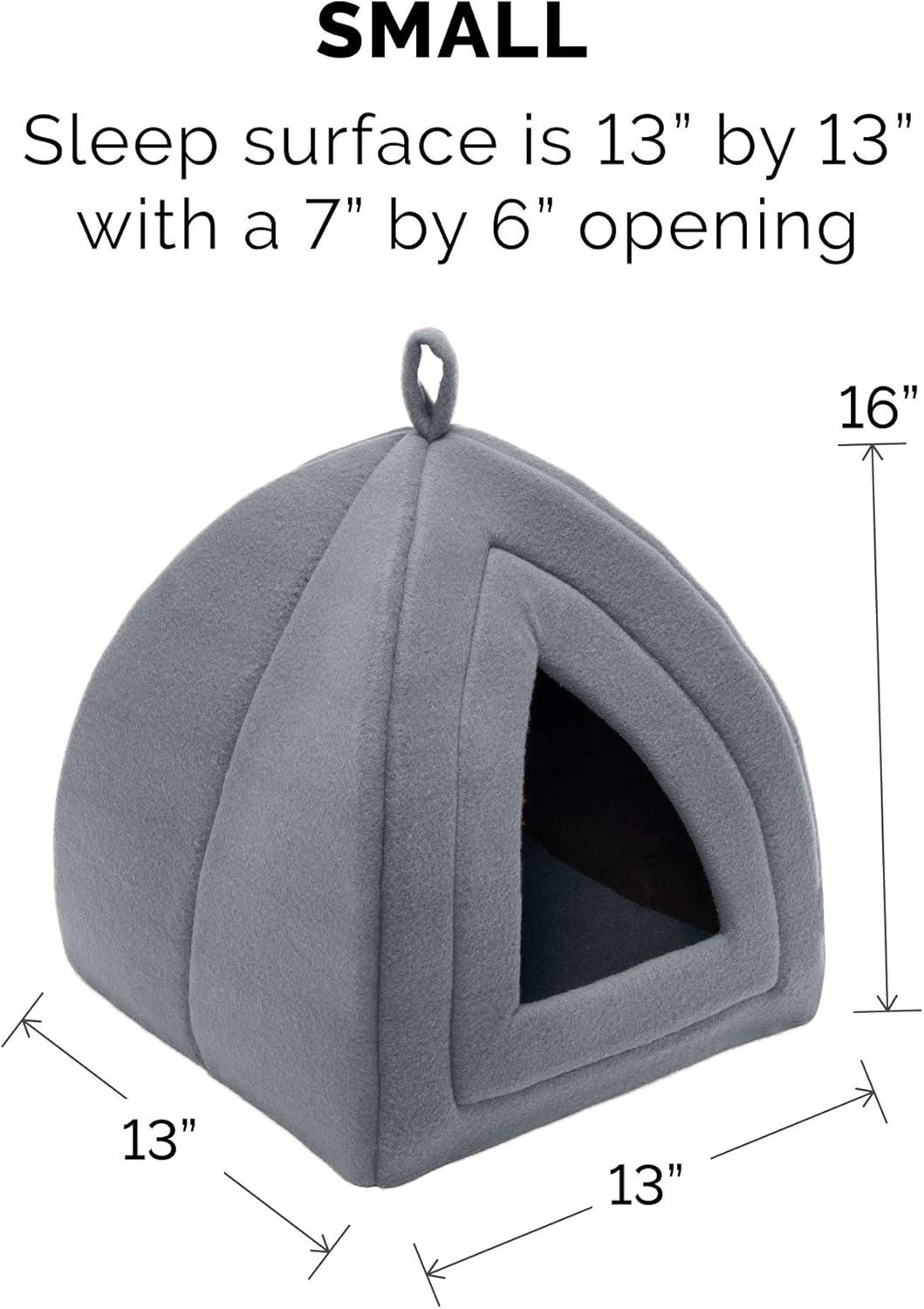 imageFurHaven Cat Bed Cave for Indoor Cats ampamp Small Dogs Washable ampamp Foldable Pet Tent with Removable Cushion Small Polar Fleece Heather Gray