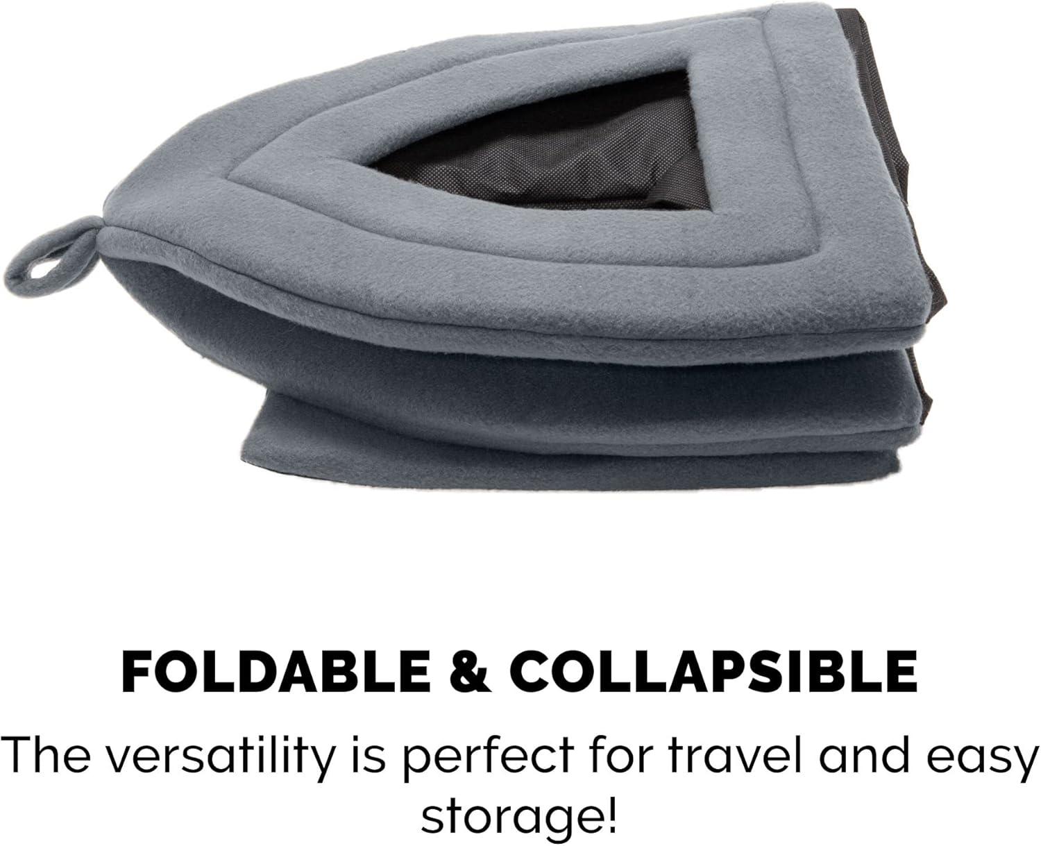 imageFurHaven Cat Bed Cave for Indoor Cats ampamp Small Dogs Washable ampamp Foldable Pet Tent with Removable Cushion Small Polar Fleece Heather Gray