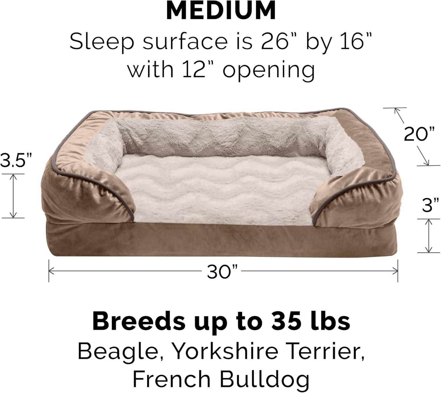 imageFurHaven Cooling Gel Dog Bed for Large Dogs Perfect Comfort Sofa Bed Cool GelTop Foam ampamp Solid Orthopedic Foam Base for Joint Support Removable Washable Cover Jumbo XL Plush ampamp Velvet BrownstoneBrownstone