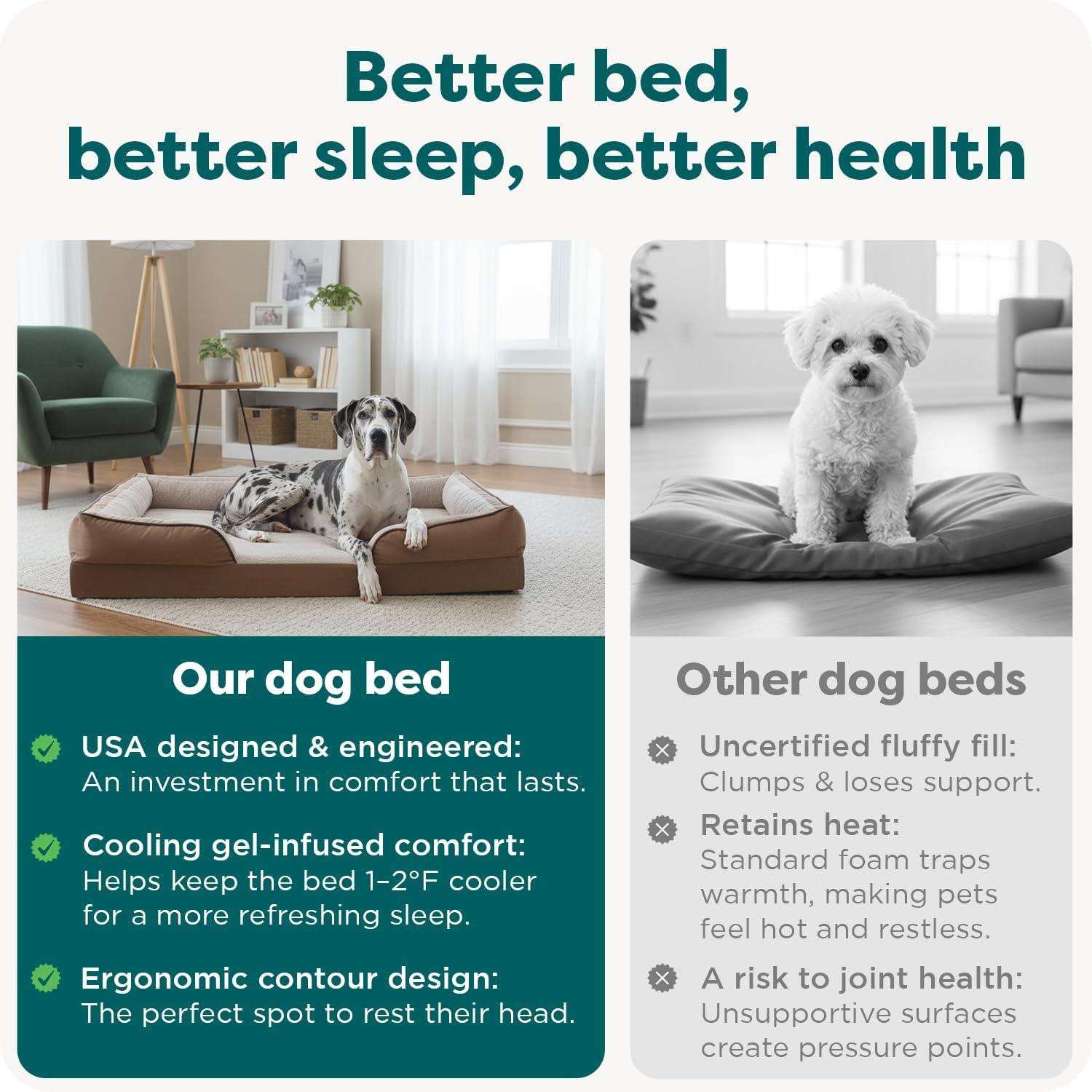 imageFurHaven Cooling Gel Dog Bed for Large Dogs Perfect Comfort Sofa Bed Cool GelTop Foam ampamp Solid Orthopedic Foam Base for Joint Support Removable Washable Cover Jumbo XL Plush ampamp Velvet BrownstoneBrownstone