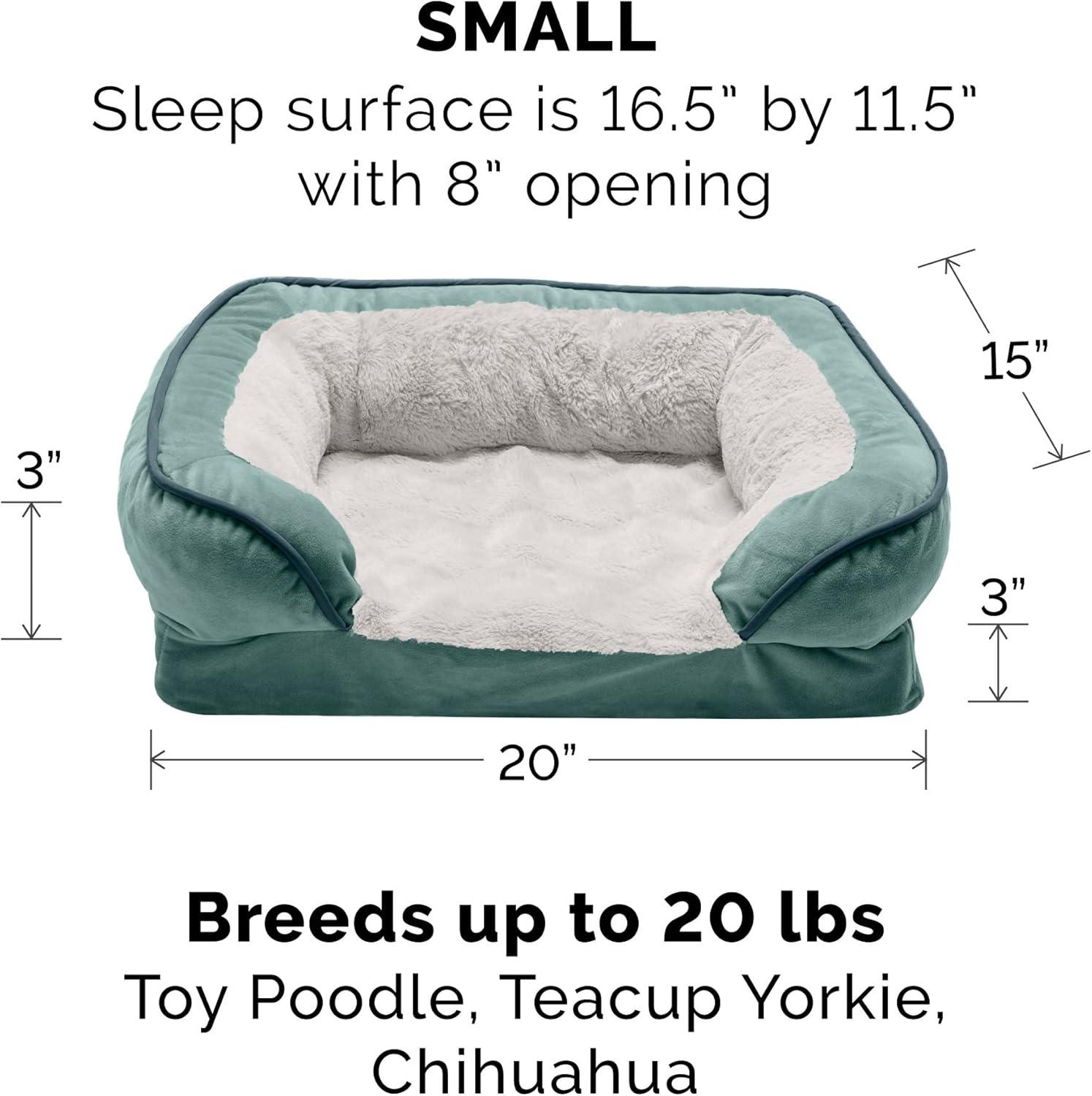 imageFurHaven Dog Bed Cover Replacement SofaStyle Design with Soft Breathable Fabric for Cozy Comfort Machine Washable Medium Plush ampamp Velvet Waves BrownstoneCeladon Green