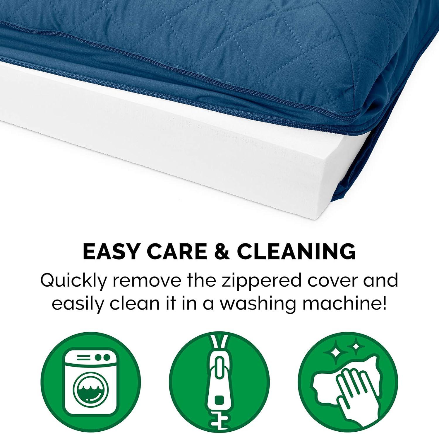 imageFurHaven Dreamer Sofa Orthopedic Dog Bed for Large Dogs with Orthopedic Egg Crate Memory Foam for Joint Support Removable Washable Cover Jumbo XL Quilted Sofa Iron GrayNavy Blue