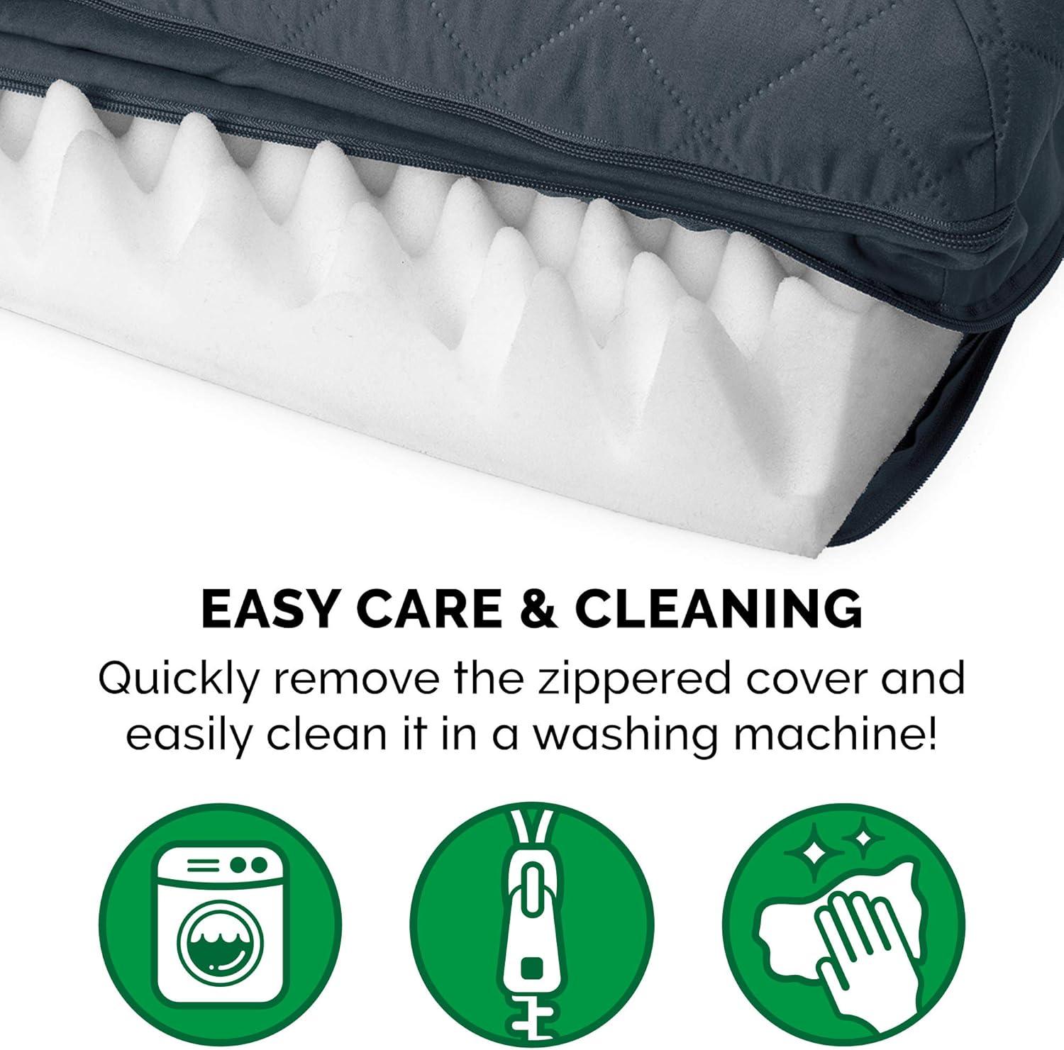 imageFurHaven Dreamer Sofa Orthopedic Dog Bed for Large Dogs with Orthopedic Egg Crate Memory Foam for Joint Support Removable Washable Cover Jumbo XL Quilted Sofa Iron GrayIron Gray