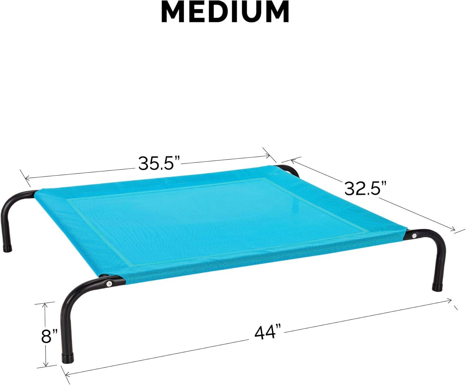 imageFurHaven Elevated Pet Cots Cooling ampamp Breathable Nylon Mesh Hammock for Small Dogs ampamp CatsEasytoAssembleDurable and ReinforcedPerfect for Rest ampamp Relaxation Outdoors Graphite Gray SmallCapri Blue