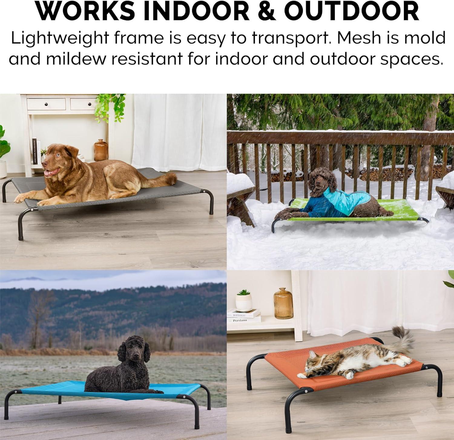 imageFurHaven Elevated Pet Cots Cooling ampamp Breathable Nylon Mesh Hammock for Small Dogs ampamp CatsEasytoAssembleDurable and ReinforcedPerfect for Rest ampamp Relaxation Outdoors Graphite Gray SmallTerracotta Red