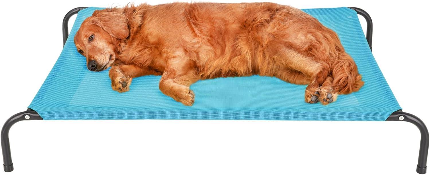 imageFurHaven Elevated Pet Cots Cooling ampamp Breathable Nylon Mesh Hammock for Small Dogs ampamp CatsEasytoAssembleDurable and ReinforcedPerfect for Rest ampamp Relaxation Outdoors Graphite Gray SmallCapri Blue
