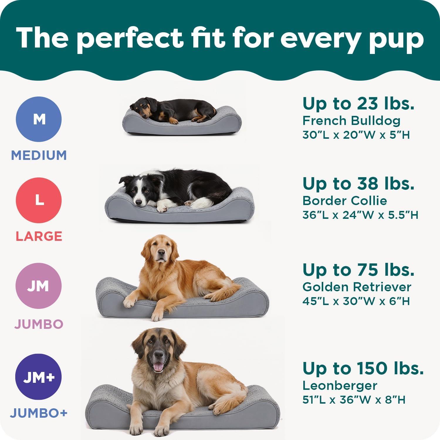 imageFurHaven Orthopedic Dog Bed for Large Dogs Luxe Lounger Contour Mattress with Solid Orthopedic Foam Slab for Joint Support Removable Washable Cover Jumbo XL Plush Suede CreamCream