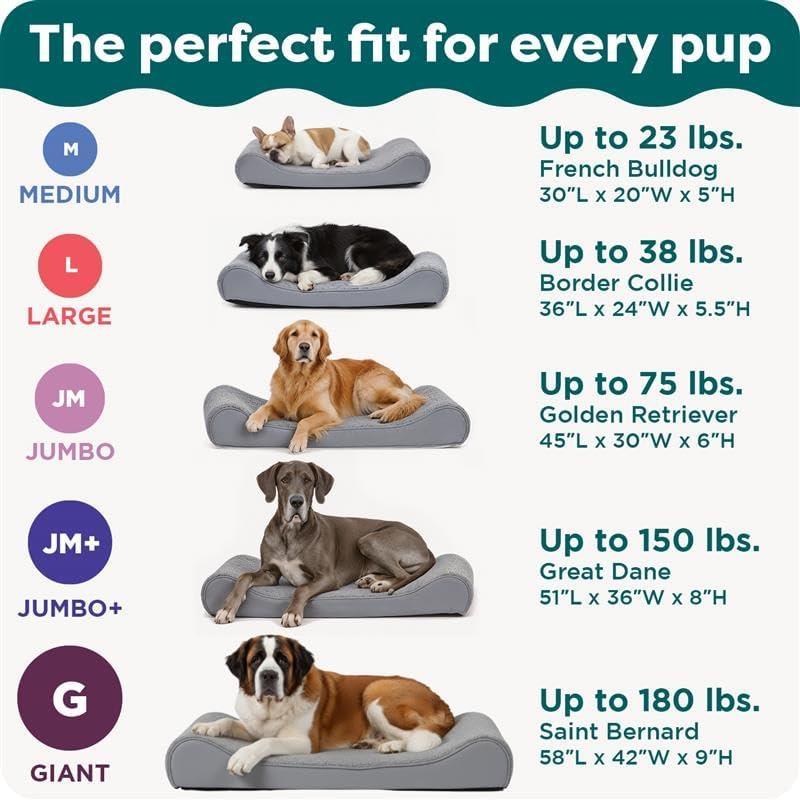 imageFurHaven Orthopedic Dog Bed for Large Dogs Luxe Lounger Contour Mattress with Solid Orthopedic Foam Slab for Joint Support Removable Washable Cover Jumbo XL Plush Suede CreamCream