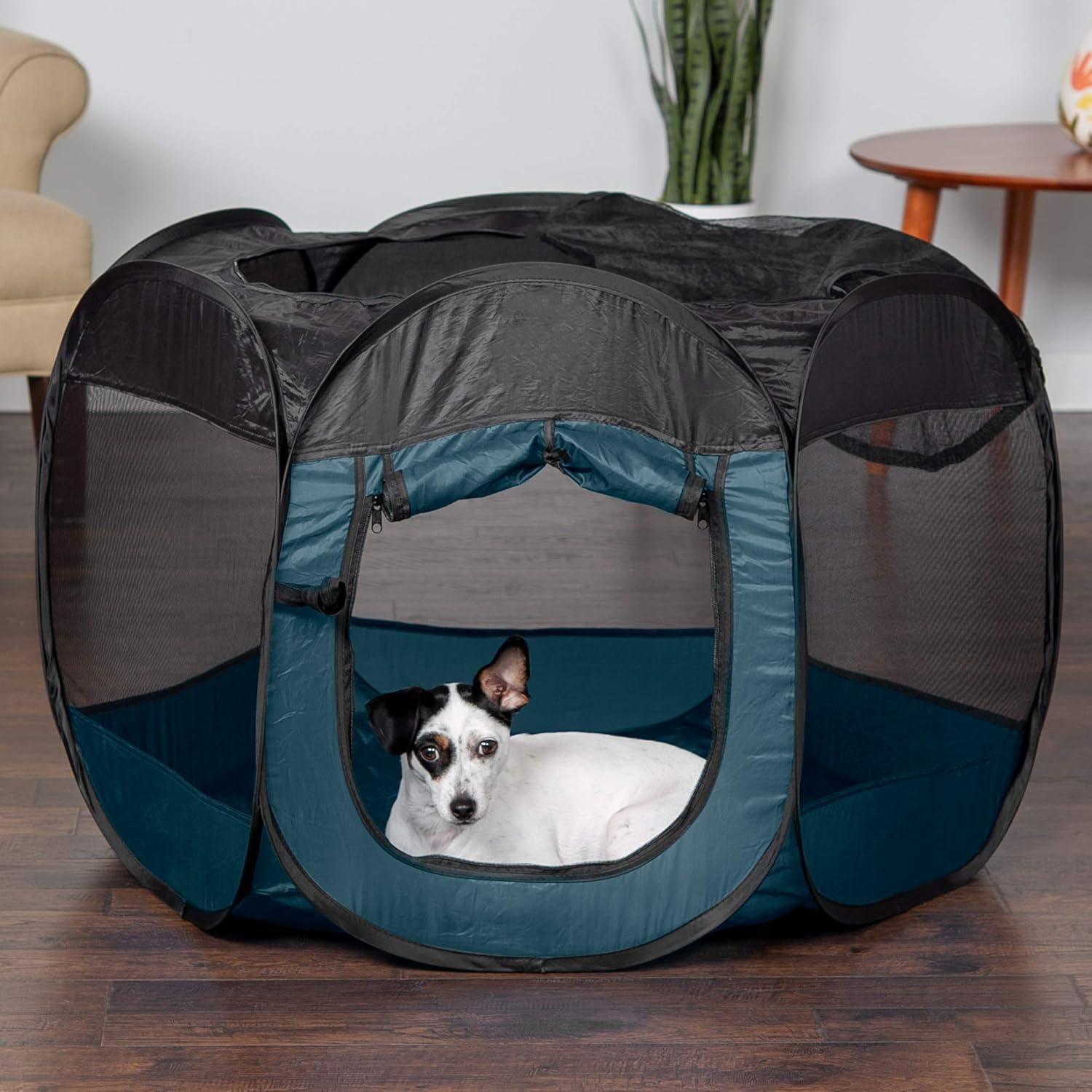 imageFurHaven Portable Pet Playpen for Dogs ampamp Cats Extra Large Indoor Kitten Playpen with Mesh Sides Foldable Dog Playpen for Small Dogs Pop Up Travel Dog Pen XLarge Sailor BlueSailor Blue