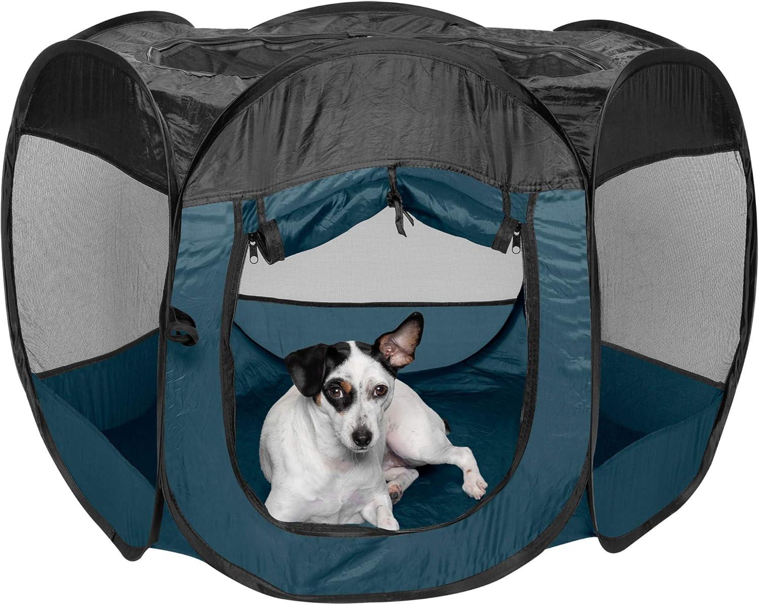 imageFurHaven Portable Pet Playpen for Dogs ampamp Cats Extra Large Indoor Kitten Playpen with Mesh Sides Foldable Dog Playpen for Small Dogs Pop Up Travel Dog Pen XLarge Sailor BlueSailor Blue