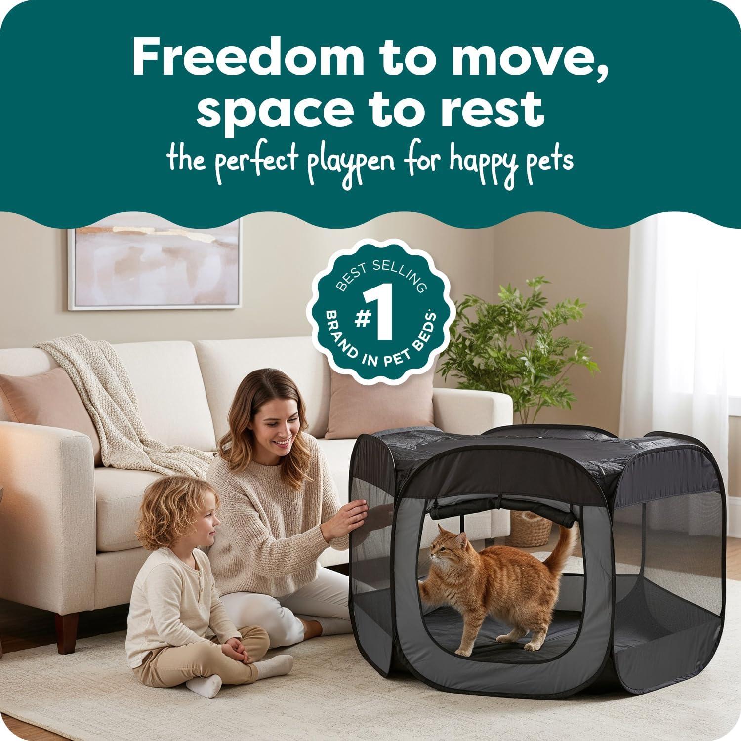 imageFurHaven Portable Pet Playpen for Dogs ampamp Cats Extra Large Indoor Kitten Playpen with Mesh Sides Foldable Dog Playpen for Small Dogs Pop Up Travel Dog Pen XLarge Sailor BlueGray