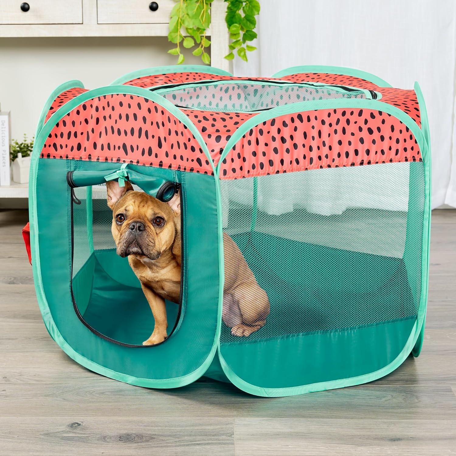 imageFurHaven Portable Pet Playpen for Dogs ampamp Cats Extra Large Indoor Kitten Playpen with Mesh Sides Foldable Dog Playpen for Small Dogs Pop Up Travel Dog Pen XLarge Sailor BlueGreen Pink
