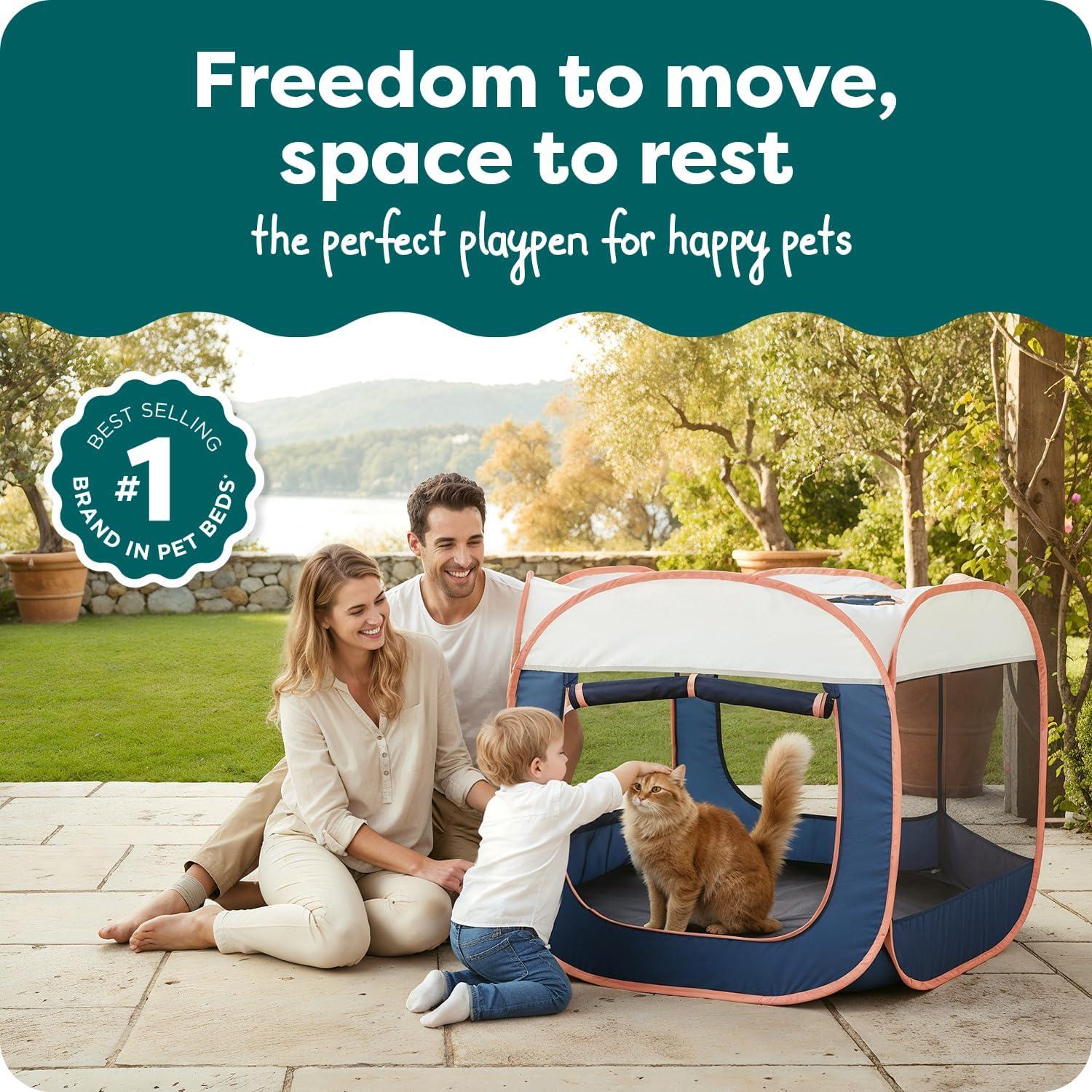 imageFurHaven Portable Pet Playpen for Dogs ampamp Cats Extra Large Indoor Kitten Playpen with Mesh Sides Foldable Dog Playpen for Small Dogs Pop Up Travel Dog Pen XLarge Sailor BlueNavy