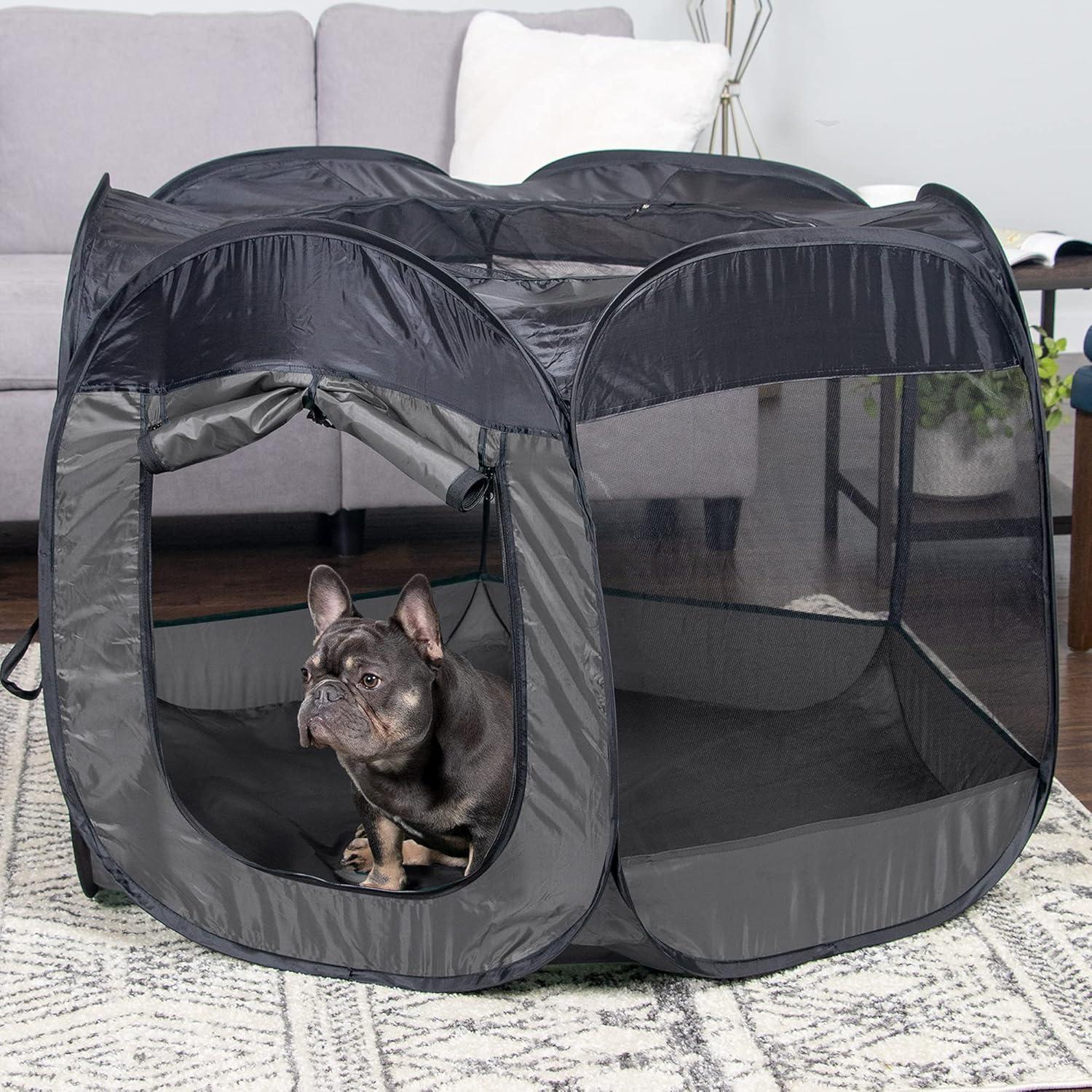 imageFurHaven Portable Pet Playpen for Dogs ampamp Cats Extra Large Indoor Kitten Playpen with Mesh Sides Foldable Dog Playpen for Small Dogs Pop Up Travel Dog Pen XLarge Sailor BlueGray