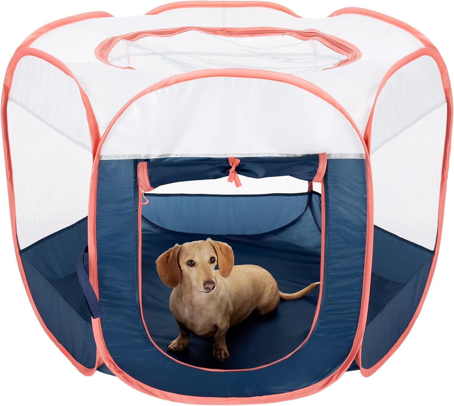 imageFurHaven Portable Pet Playpen for Dogs ampamp Cats Extra Large Indoor Kitten Playpen with Mesh Sides Foldable Dog Playpen for Small Dogs Pop Up Travel Dog Pen XLarge Sailor BlueNavy