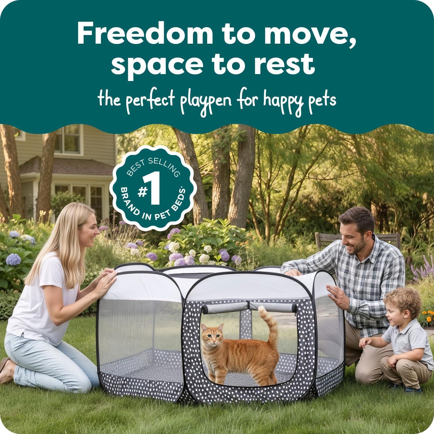 imageFurHaven Portable Pet Playpen for Dogs ampamp Cats Extra Large Indoor Kitten Playpen with Mesh Sides Foldable Dog Playpen for Small Dogs Pop Up Travel Dog Pen XLarge Sailor BlueGray Pebbles