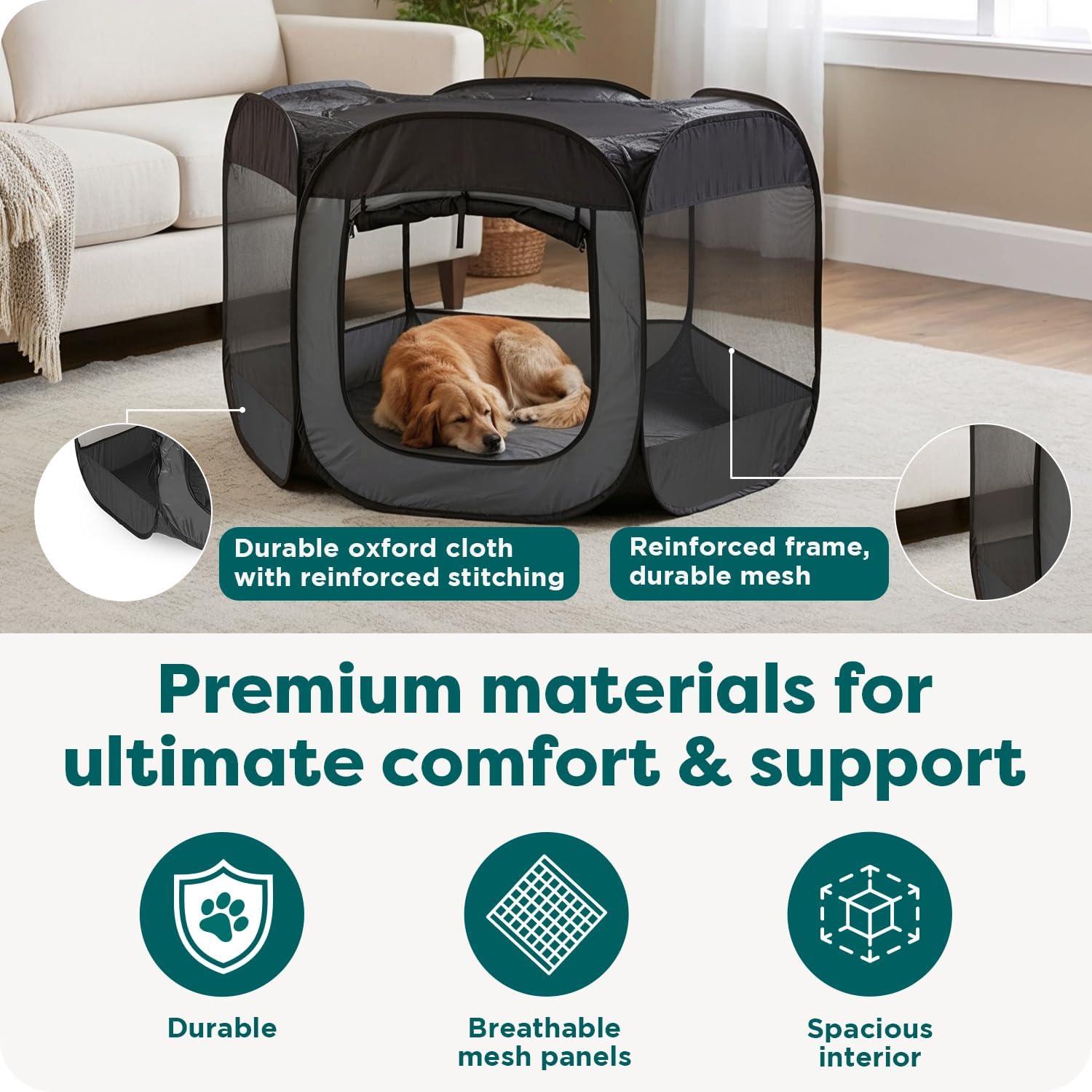 imageFurHaven Portable Pet Playpen for Dogs ampamp Cats Extra Large Indoor Kitten Playpen with Mesh Sides Foldable Dog Playpen for Small Dogs Pop Up Travel Dog Pen XLarge Sailor BlueGreen Pink