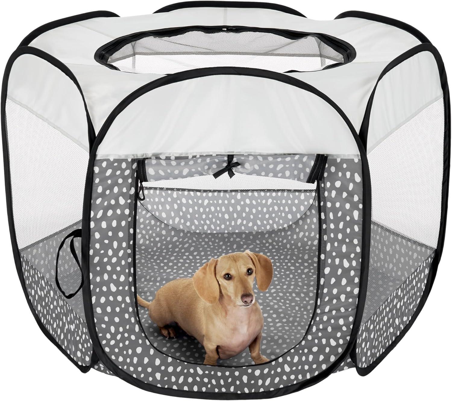 imageFurHaven Portable Pet Playpen for Dogs ampamp Cats Extra Large Indoor Kitten Playpen with Mesh Sides Foldable Dog Playpen for Small Dogs Pop Up Travel Dog Pen XLarge Sailor BlueGray Pebbles