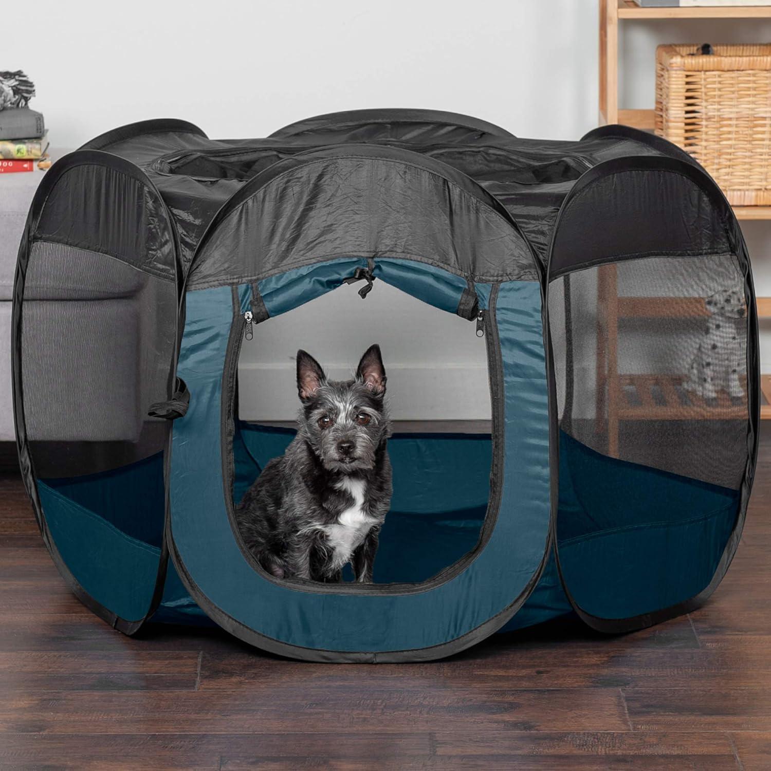 imageFurHaven Portable Pet Playpen for Dogs ampamp Cats Extra Large Indoor Kitten Playpen with Mesh Sides Foldable Dog Playpen for Small Dogs Pop Up Travel Dog Pen XLarge Sailor BlueSailor Blue