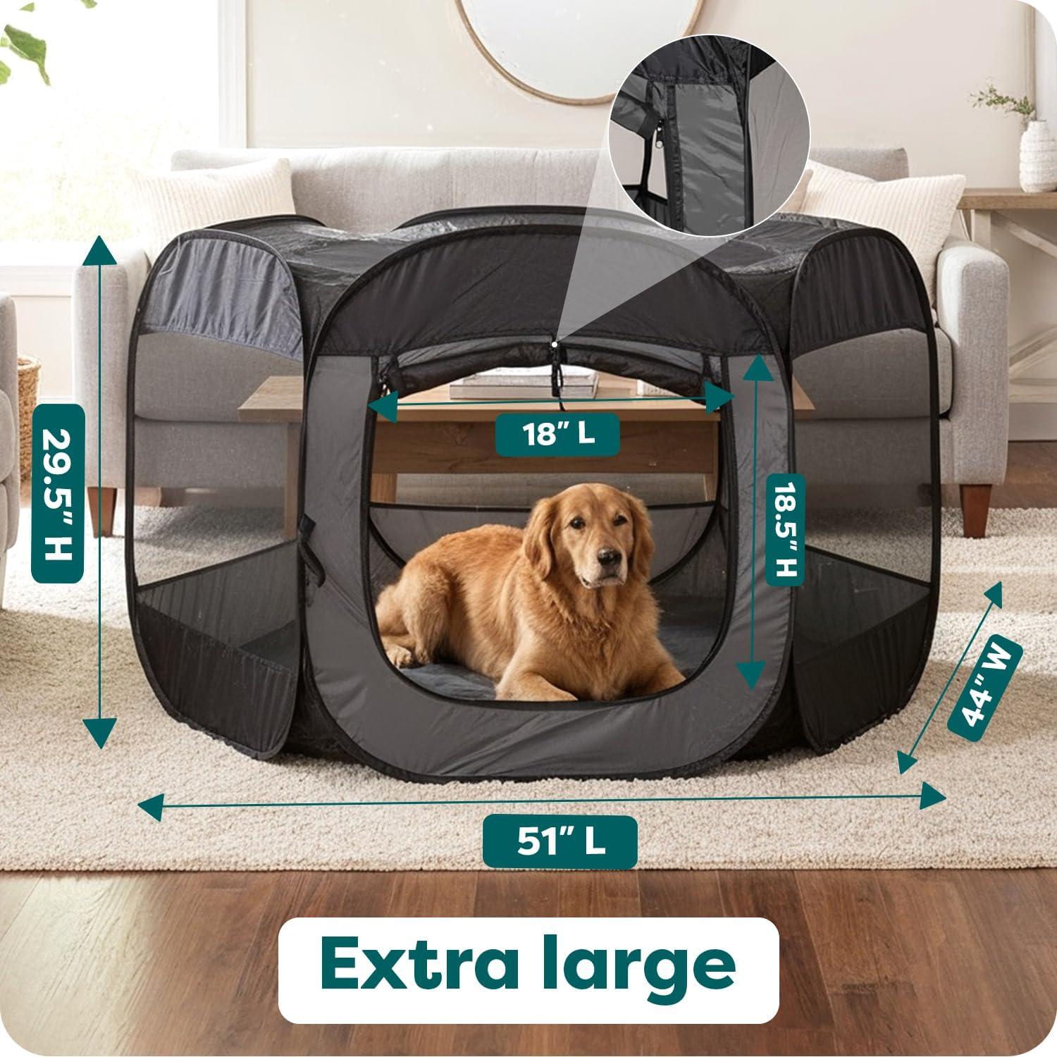 imageFurHaven Portable Pet Playpen for Dogs ampamp Cats Extra Large Indoor Kitten Playpen with Mesh Sides Foldable Dog Playpen for Small Dogs Pop Up Travel Dog Pen XLarge Sailor BlueGray