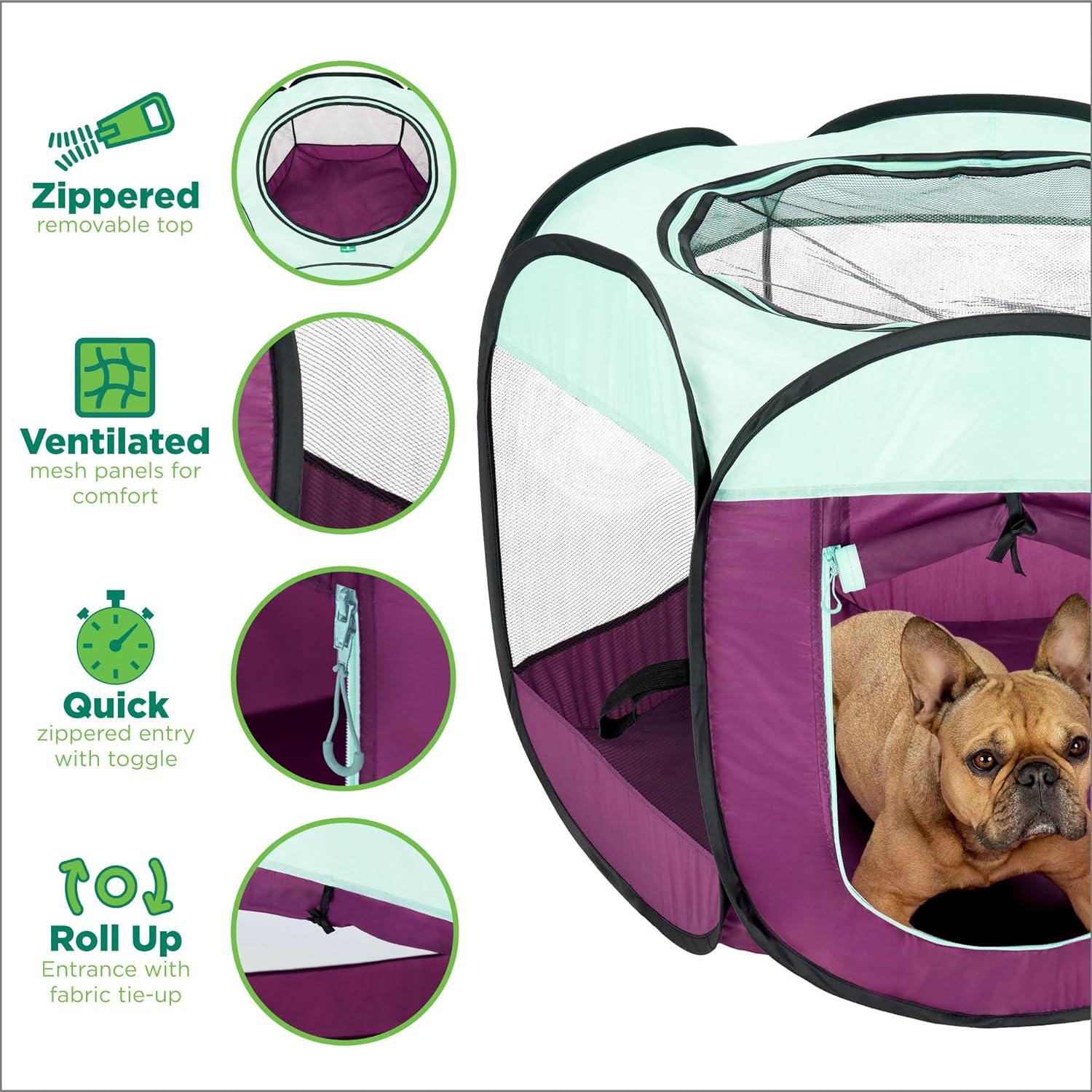 imageFurHaven Portable Pet Playpen for Dogs ampamp Cats Extra Large Indoor Kitten Playpen with Mesh Sides Foldable Dog Playpen for Small Dogs Pop Up Travel Dog Pen XLarge Sailor BluePurple