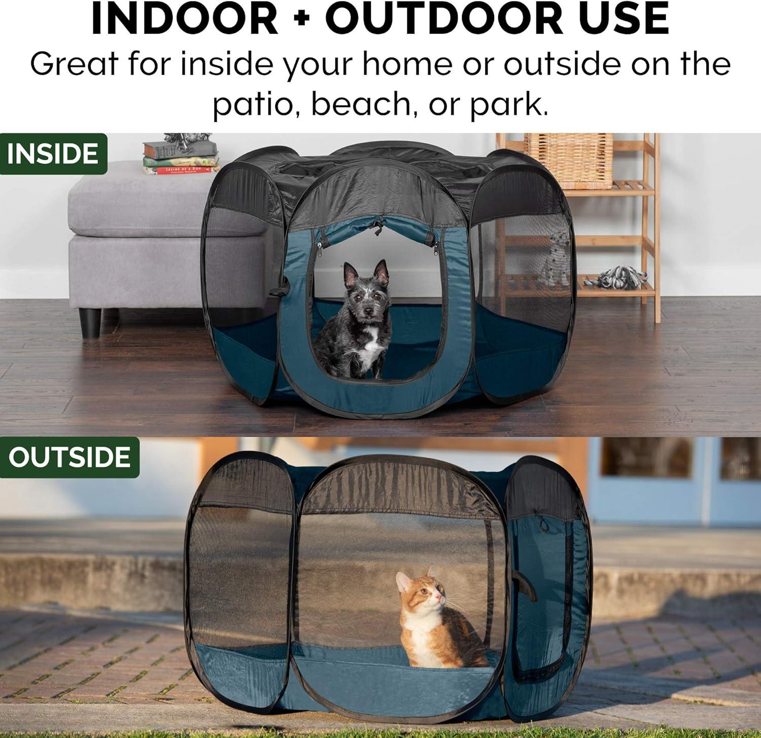 imageFurHaven Portable Pet Playpen for Dogs ampamp Cats Extra Large Indoor Kitten Playpen with Mesh Sides Foldable Dog Playpen for Small Dogs Pop Up Travel Dog Pen XLarge Sailor BlueSailor Blue