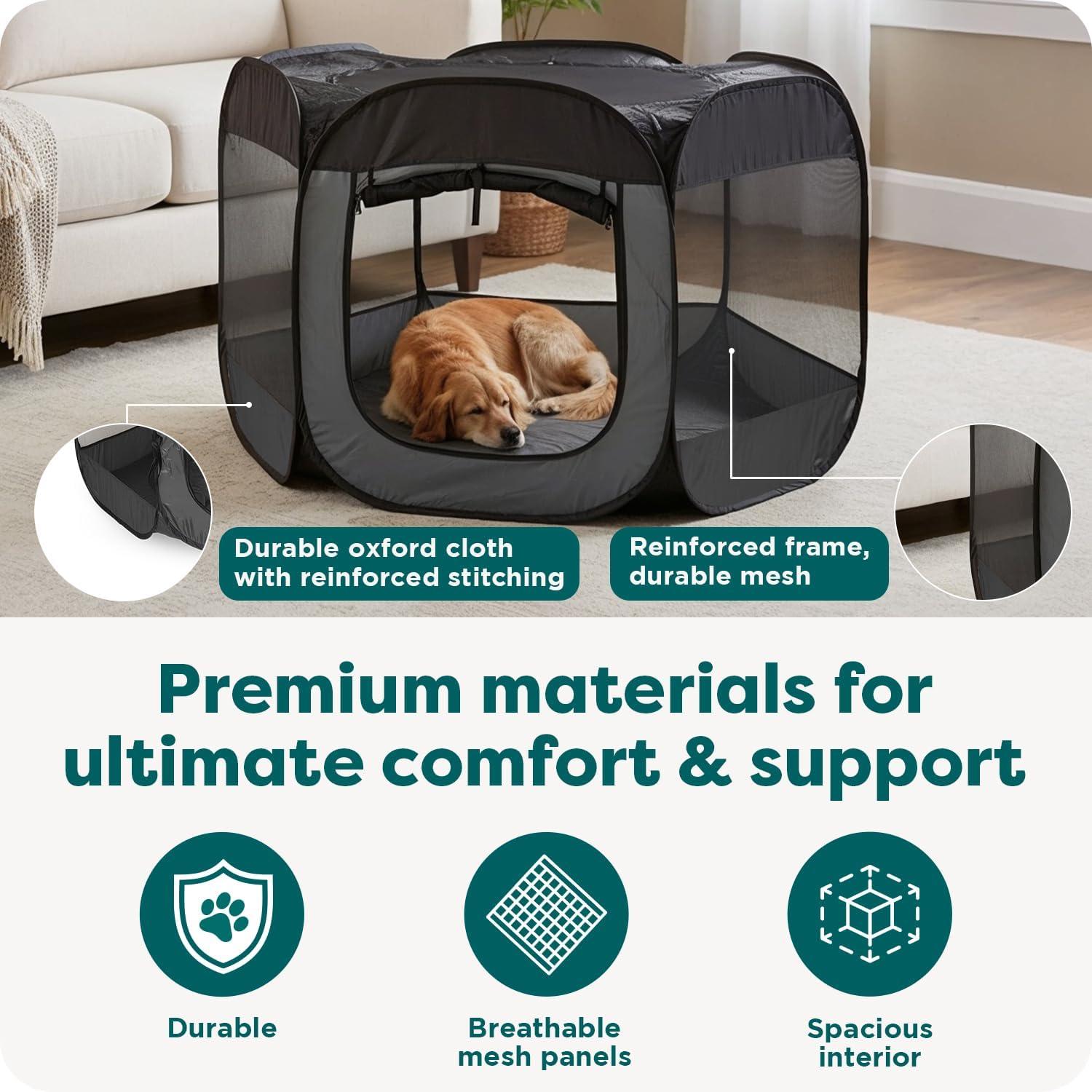 imageFurHaven Portable Pet Playpen for Dogs ampamp Cats Extra Large Indoor Kitten Playpen with Mesh Sides Foldable Dog Playpen for Small Dogs Pop Up Travel Dog Pen XLarge Sailor BlueGray
