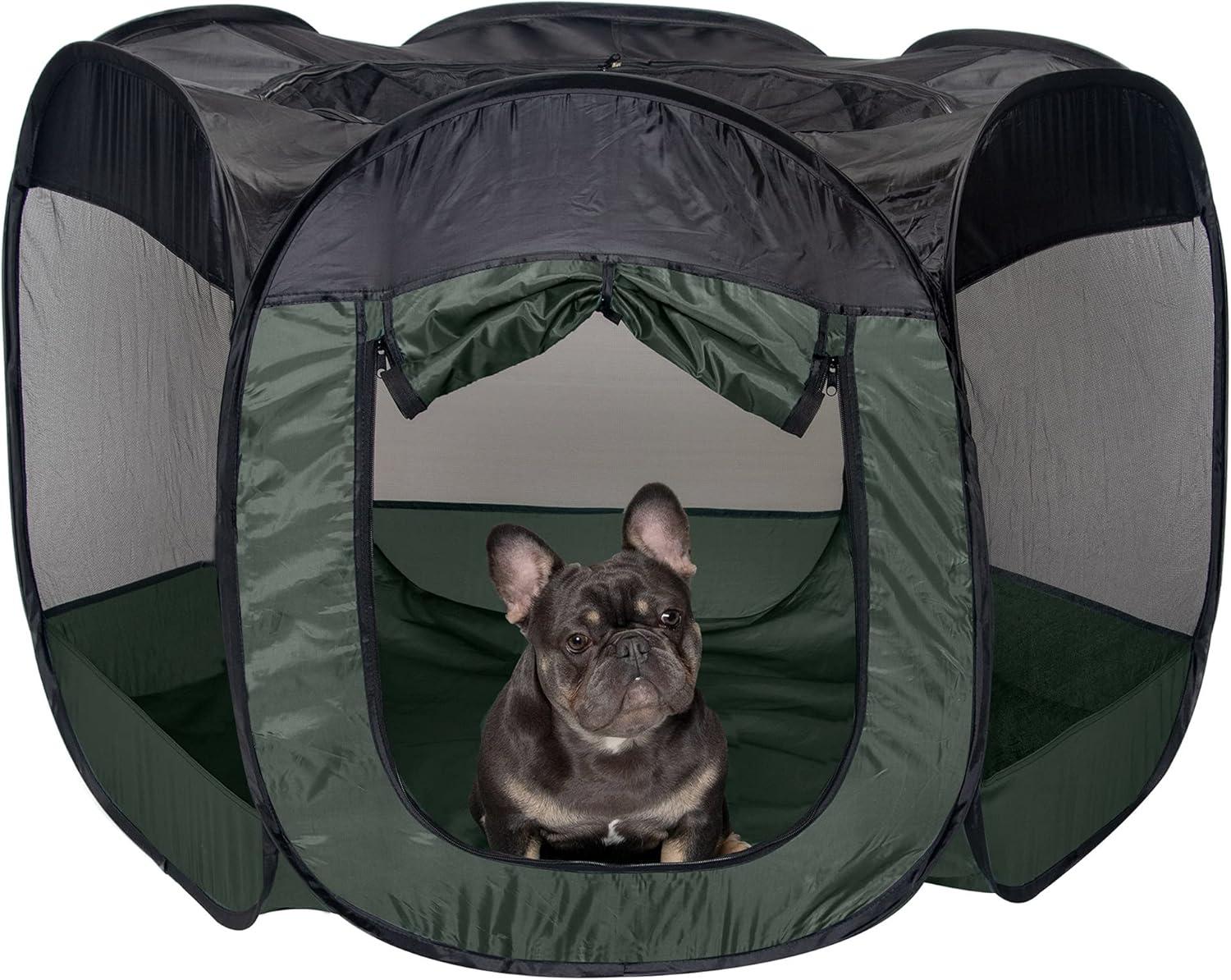 imageFurHaven Portable Pet Playpen for Dogs ampamp Cats Extra Large Indoor Kitten Playpen with Mesh Sides Foldable Dog Playpen for Small Dogs Pop Up Travel Dog Pen XLarge Sailor BlueHunter Green