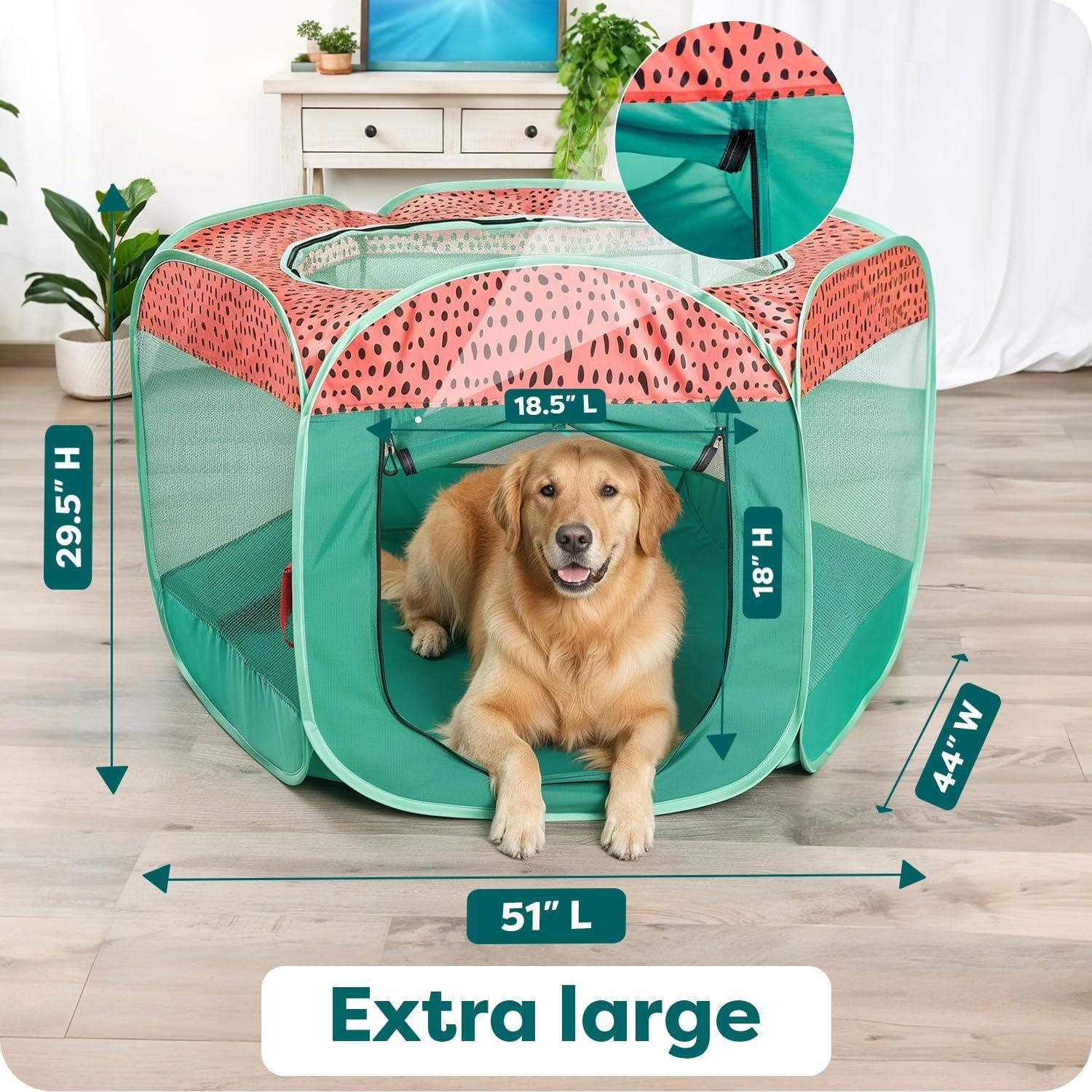 imageFurHaven Portable Pet Playpen for Dogs ampamp Cats Extra Large Indoor Kitten Playpen with Mesh Sides Foldable Dog Playpen for Small Dogs Pop Up Travel Dog Pen XLarge Sailor BlueGreen Pink