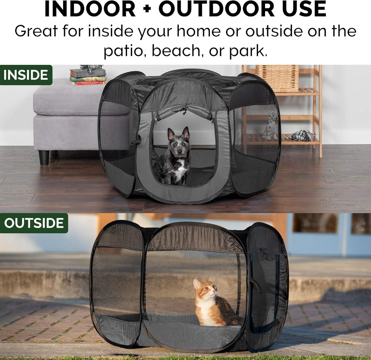 imageFurHaven Portable Pet Playpen for Dogs ampamp Cats Extra Large Indoor Kitten Playpen with Mesh Sides Foldable Dog Playpen for Small Dogs Pop Up Travel Dog Pen XLarge Sailor BlueGray