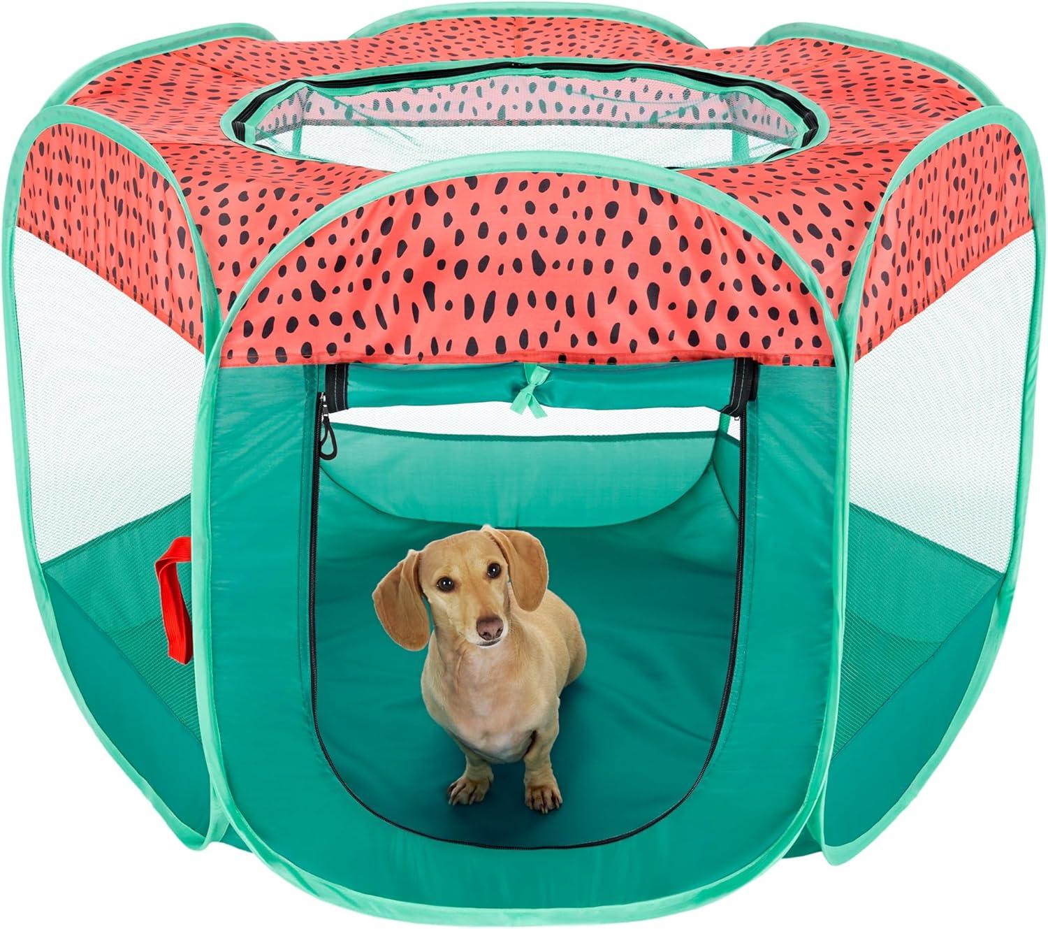 imageFurHaven Portable Pet Playpen for Dogs ampamp Cats Extra Large Indoor Kitten Playpen with Mesh Sides Foldable Dog Playpen for Small Dogs Pop Up Travel Dog Pen XLarge Sailor BlueGreen Pink