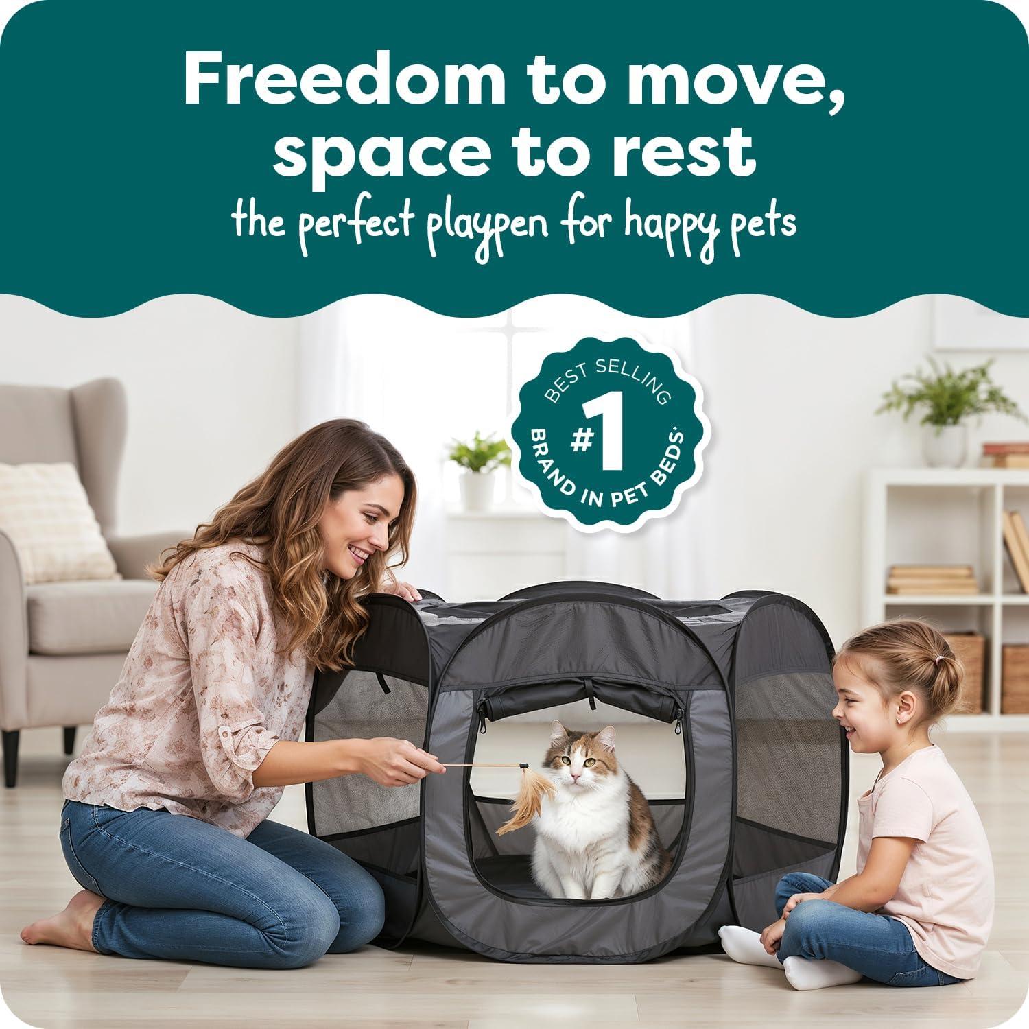 imageFurHaven Portable Pet Playpen for Dogs ampamp Cats Extra Large Indoor Kitten Playpen with Mesh Sides Foldable Dog Playpen for Small Dogs Pop Up Travel Dog Pen XLarge Sailor BlueGray