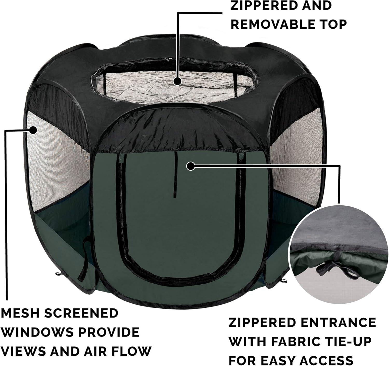 imageFurHaven Portable Pet Playpen for Dogs ampamp Cats Extra Large Indoor Kitten Playpen with Mesh Sides Foldable Dog Playpen for Small Dogs Pop Up Travel Dog Pen XLarge Sailor BlueHunter Green