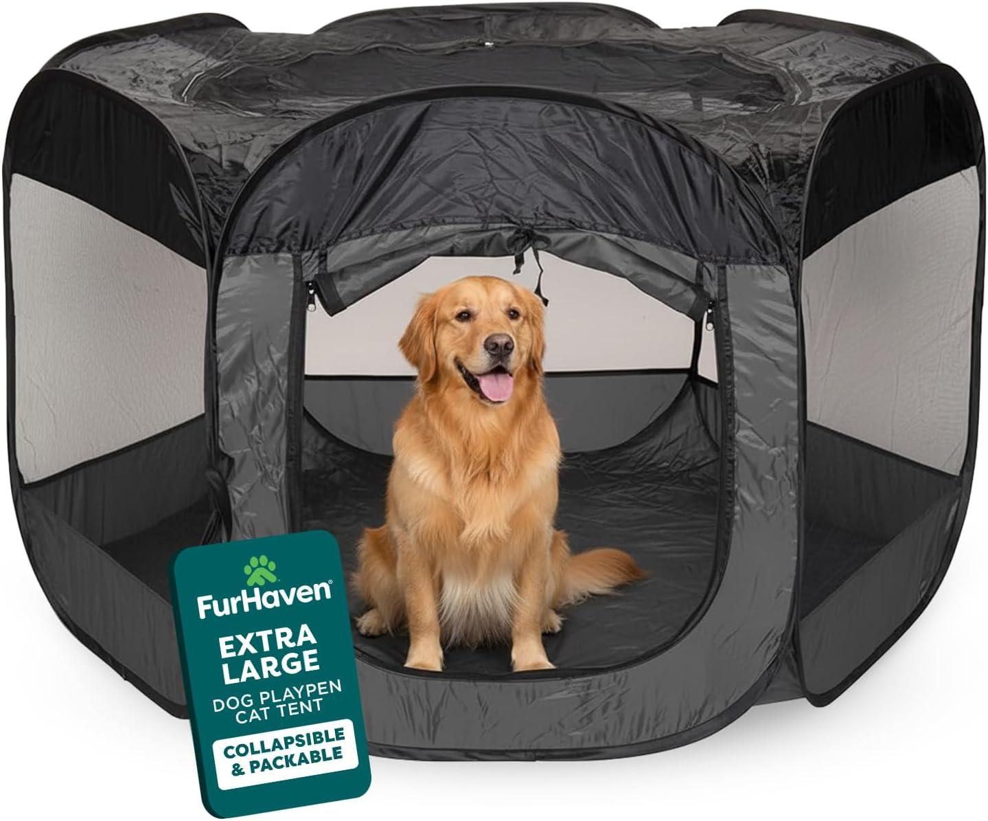 imageFurHaven Portable Pet Playpen for Dogs ampamp Cats Extra Large Indoor Kitten Playpen with Mesh Sides Foldable Dog Playpen for Small Dogs Pop Up Travel Dog Pen XLarge Sailor BlueGray