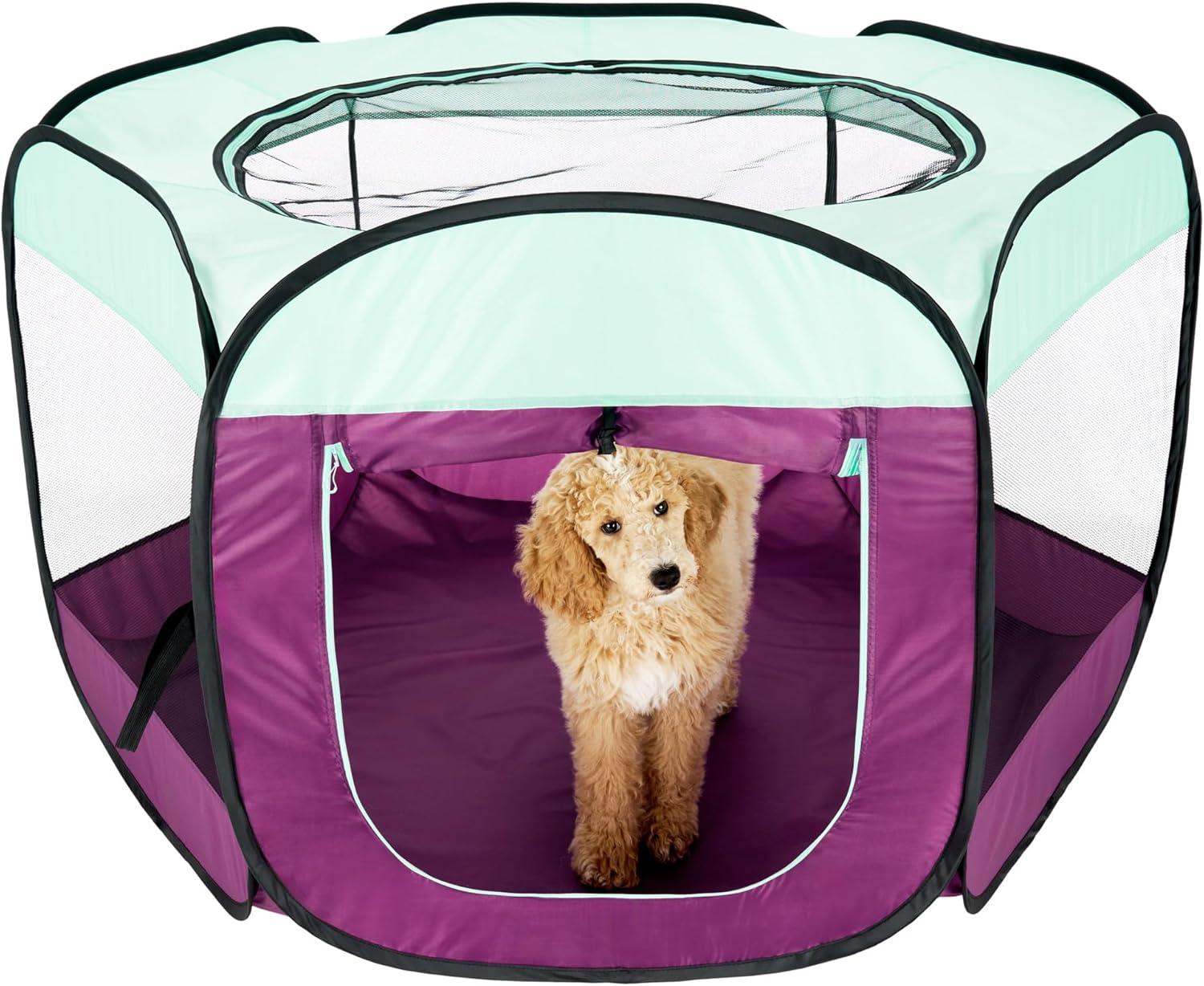 imageFurHaven Portable Pet Playpen for Dogs ampamp Cats Extra Large Indoor Kitten Playpen with Mesh Sides Foldable Dog Playpen for Small Dogs Pop Up Travel Dog Pen XLarge Sailor BluePurple