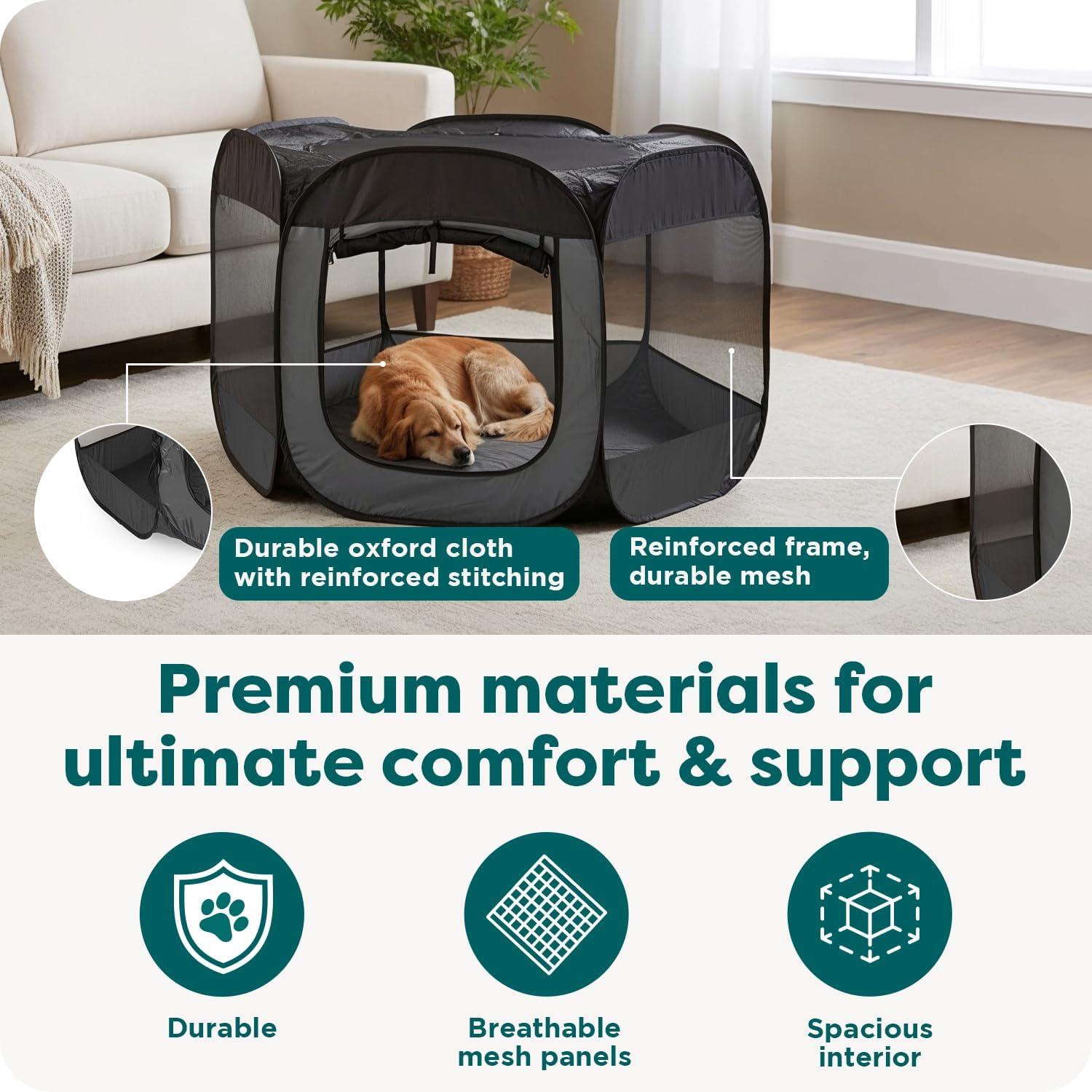 imageFurHaven Portable Pet Playpen for Dogs ampamp Cats Extra Large Indoor Kitten Playpen with Mesh Sides Foldable Dog Playpen for Small Dogs Pop Up Travel Dog Pen XLarge Sailor BlueGray