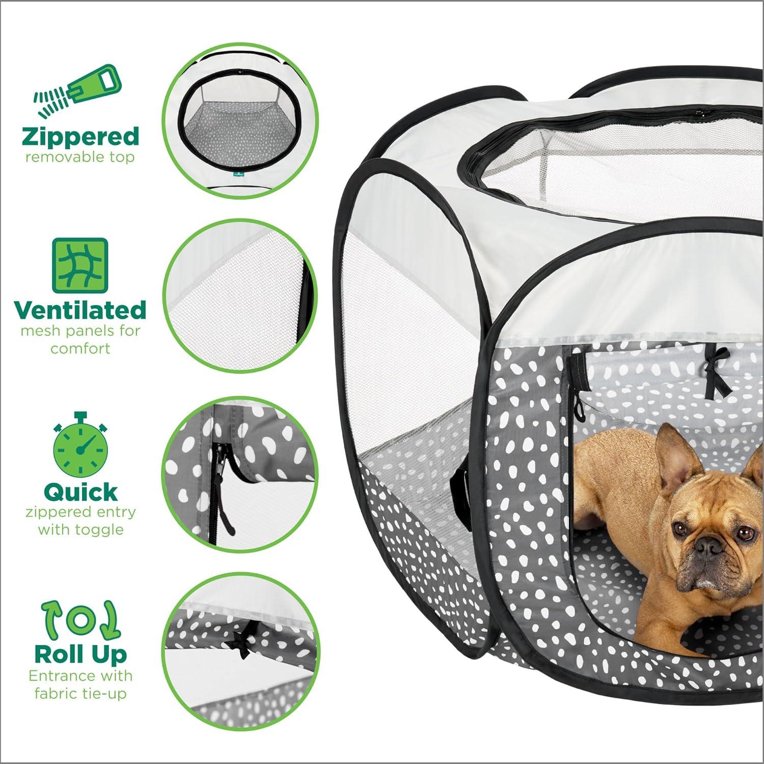 imageFurHaven Portable Pet Playpen for Dogs ampamp Cats Extra Large Indoor Kitten Playpen with Mesh Sides Foldable Dog Playpen for Small Dogs Pop Up Travel Dog Pen XLarge Sailor BlueGray Pebbles