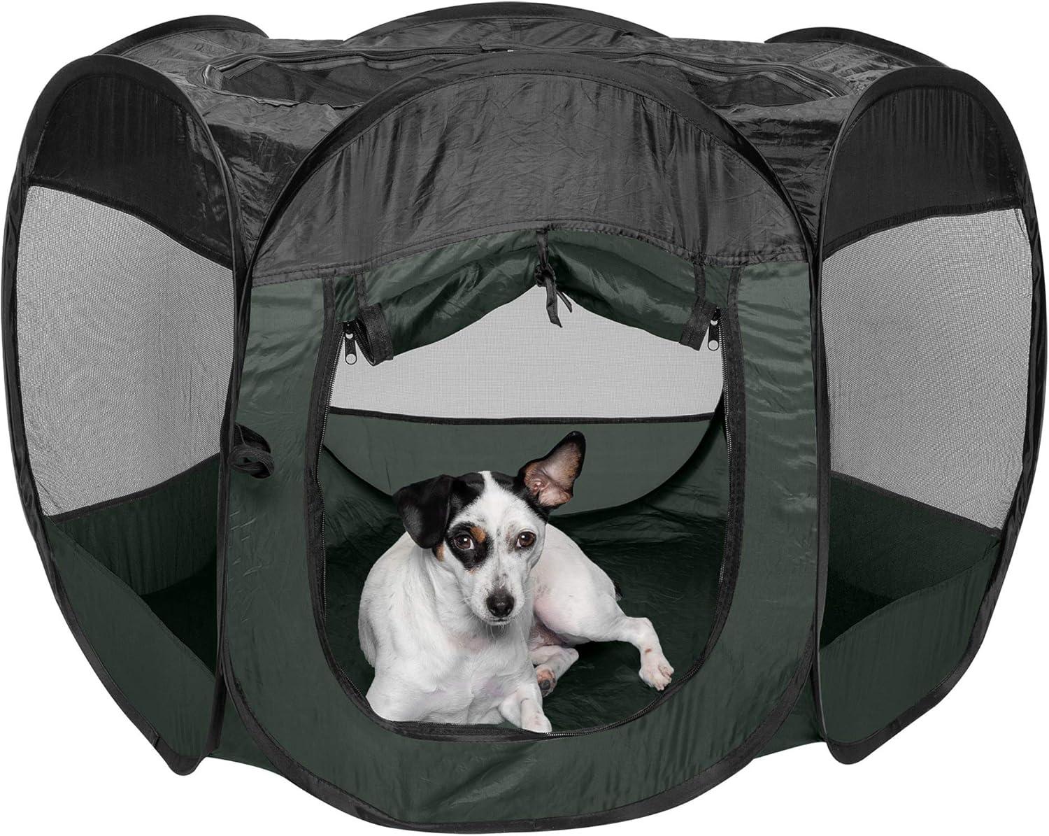 imageFurHaven Portable Pet Playpen for Dogs ampamp Cats Extra Large Indoor Kitten Playpen with Mesh Sides Foldable Dog Playpen for Small Dogs Pop Up Travel Dog Pen XLarge Sailor BlueHunter Green