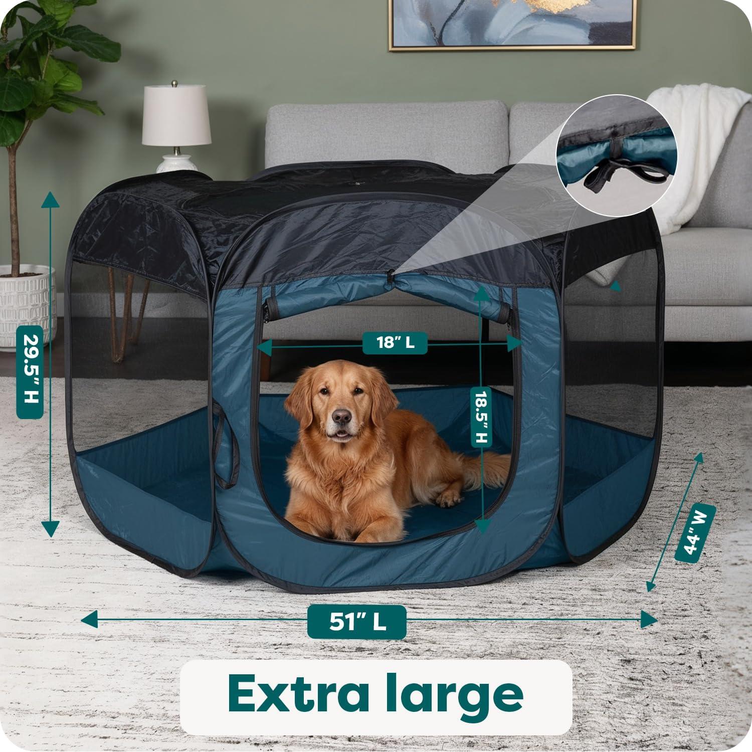 imageFurHaven Portable Pet Playpen for Dogs ampamp Cats Extra Large Indoor Kitten Playpen with Mesh Sides Foldable Dog Playpen for Small Dogs Pop Up Travel Dog Pen XLarge Sailor BlueSailor Blue