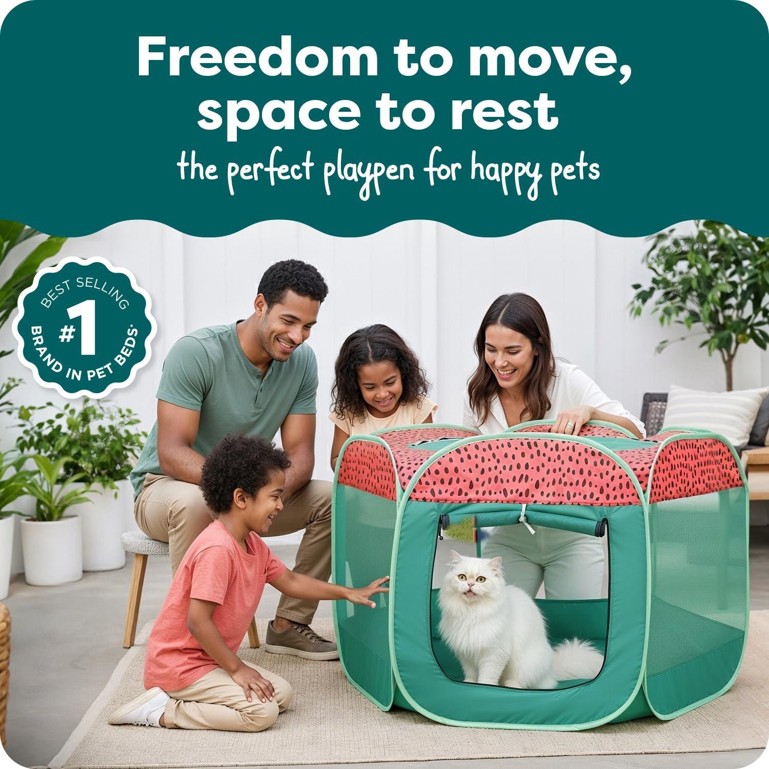 imageFurHaven Portable Pet Playpen for Dogs ampamp Cats Extra Large Indoor Kitten Playpen with Mesh Sides Foldable Dog Playpen for Small Dogs Pop Up Travel Dog Pen XLarge Sailor BlueGreen Pink