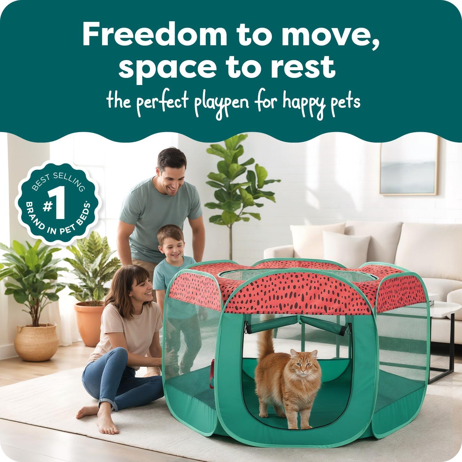 imageFurHaven Portable Pet Playpen for Dogs ampamp Cats Extra Large Indoor Kitten Playpen with Mesh Sides Foldable Dog Playpen for Small Dogs Pop Up Travel Dog Pen XLarge Sailor BlueGreen Pink