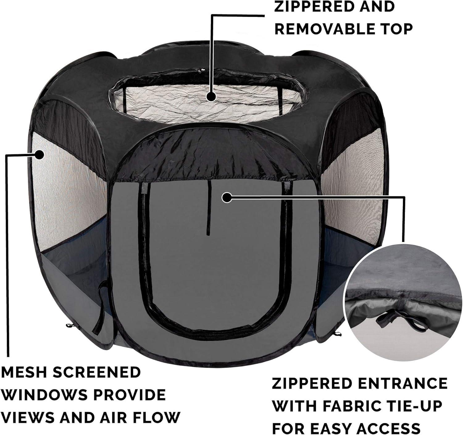 imageFurHaven Portable Pet Playpen for Dogs ampamp Cats Extra Large Indoor Kitten Playpen with Mesh Sides Foldable Dog Playpen for Small Dogs Pop Up Travel Dog Pen XLarge Sailor BlueGray