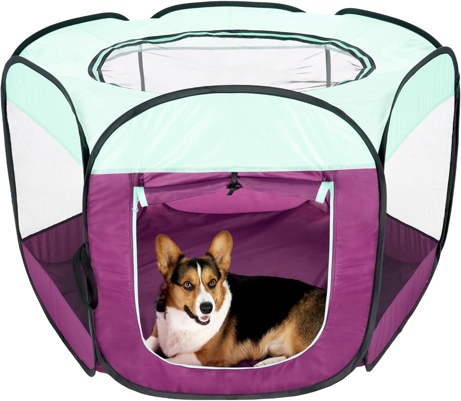 imageFurHaven Portable Pet Playpen for Dogs ampamp Cats Extra Large Indoor Kitten Playpen with Mesh Sides Foldable Dog Playpen for Small Dogs Pop Up Travel Dog Pen XLarge Sailor BluePurple