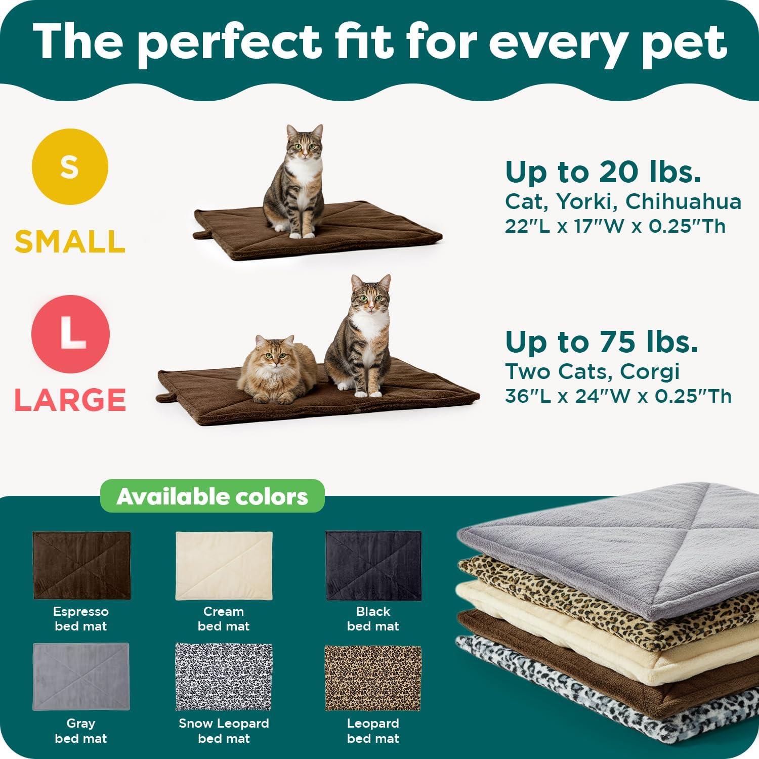 imageFurHaven ThermaNAP Self Warming Cat Mat Dog Bed for Crates with SelfWarming Technology for Cozy Rest Fully Machine Washable Small Plush Faux Fur BlackBlack