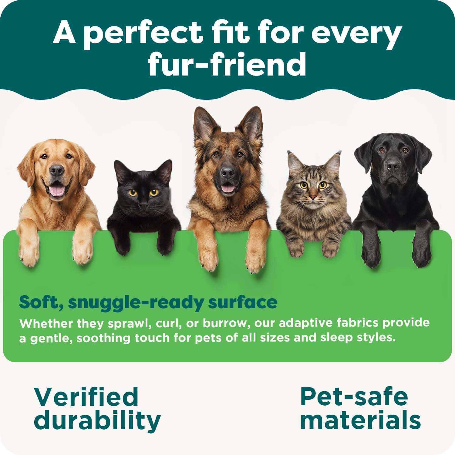 imageFurHaven ThermaNAP Self Warming Cat Mat Dog Bed for Crates with SelfWarming Technology for Cozy Rest Fully Machine Washable Small Plush Faux Fur BlackGray