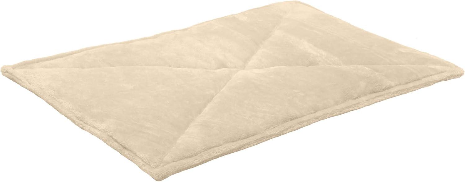 imageFurHaven ThermaNAP Self Warming Cat Mat Dog Bed for Crates with SelfWarming Technology for Cozy Rest Fully Machine Washable Small Plush Faux Fur BlackCream
