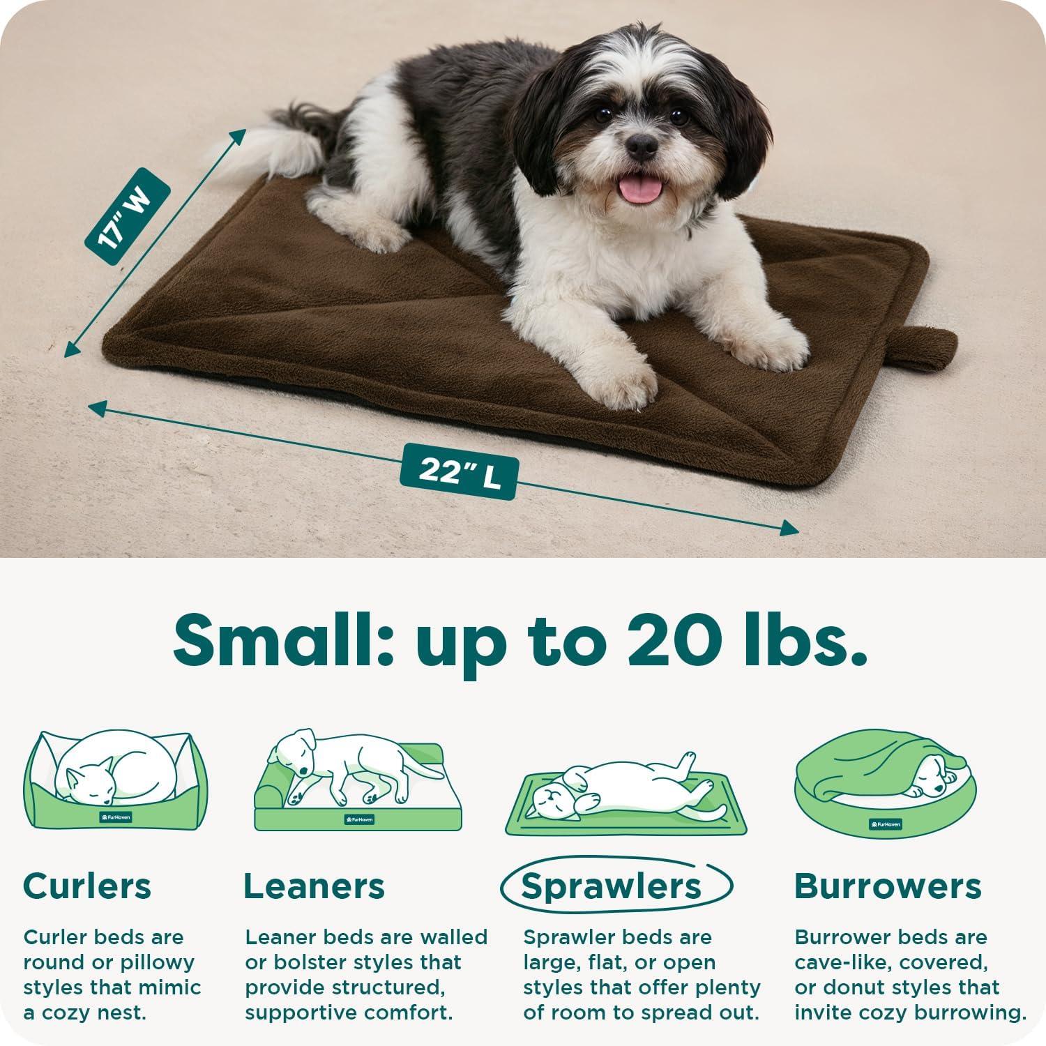 imageFurHaven ThermaNAP Self Warming Cat Mat Dog Bed for Crates with SelfWarming Technology for Cozy Rest Fully Machine Washable Small Plush Faux Fur BlackEspresso