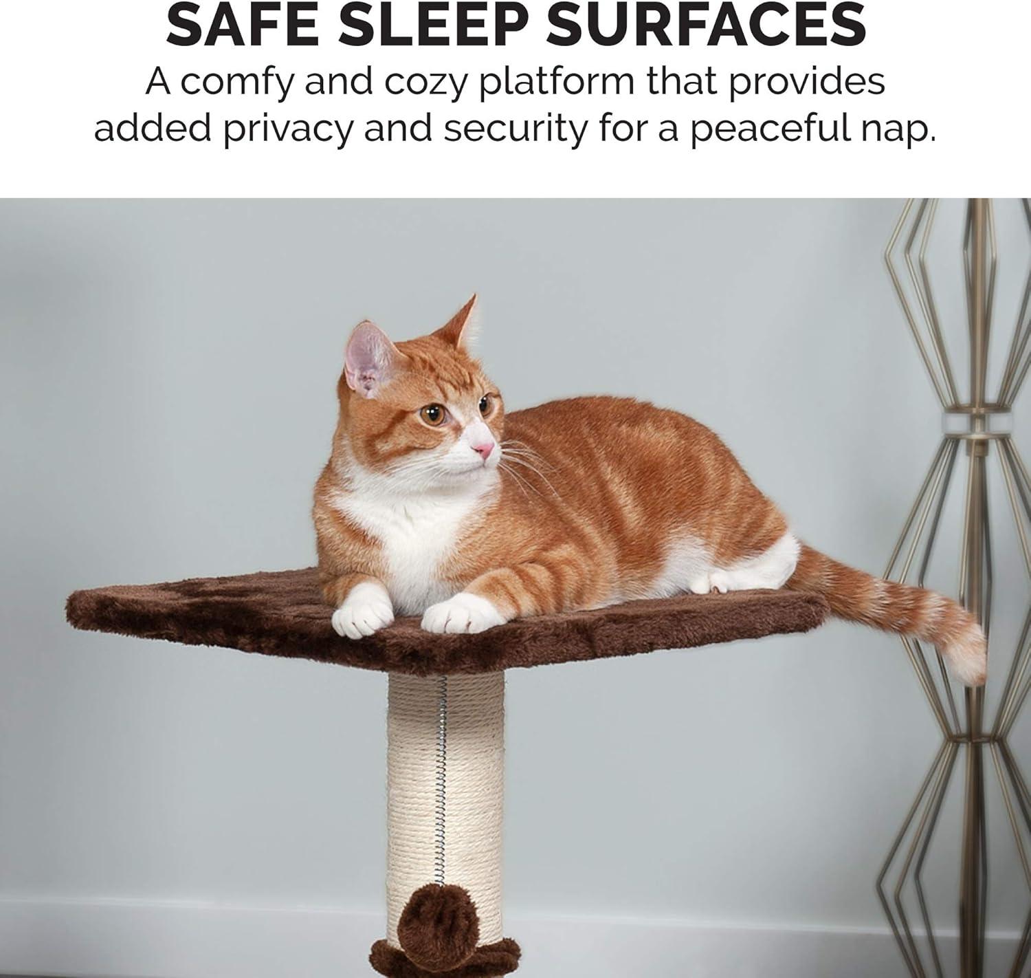 imageFurhaven 1575quot Tall Playground for Indoor Cats Ft Sisal Scratching Posts SelfGrooming Brush ampamp Toy Tiger Tough Hammock Interactive Playground Silver One SizeScratching Post Playground Brown