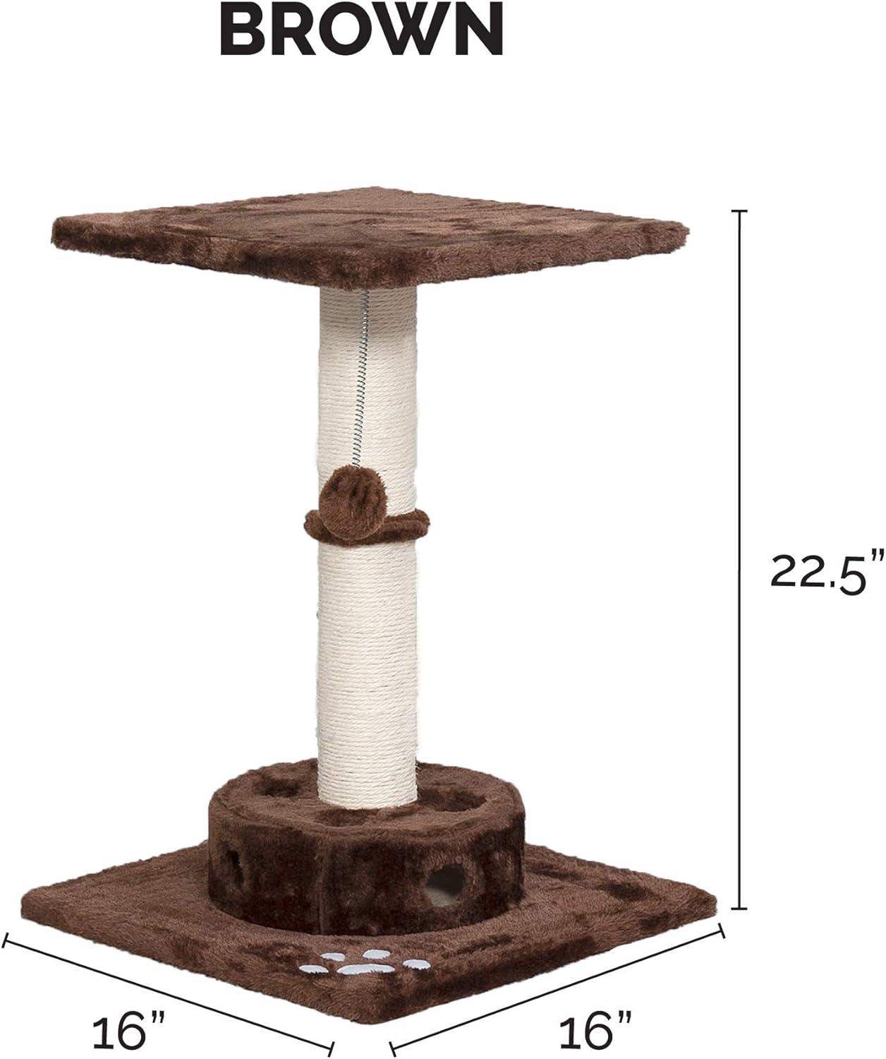 imageFurhaven 1575quot Tall Playground for Indoor Cats Ft Sisal Scratching Posts SelfGrooming Brush ampamp Toy Tiger Tough Hammock Interactive Playground Silver One SizeScratching Post Playground Brown